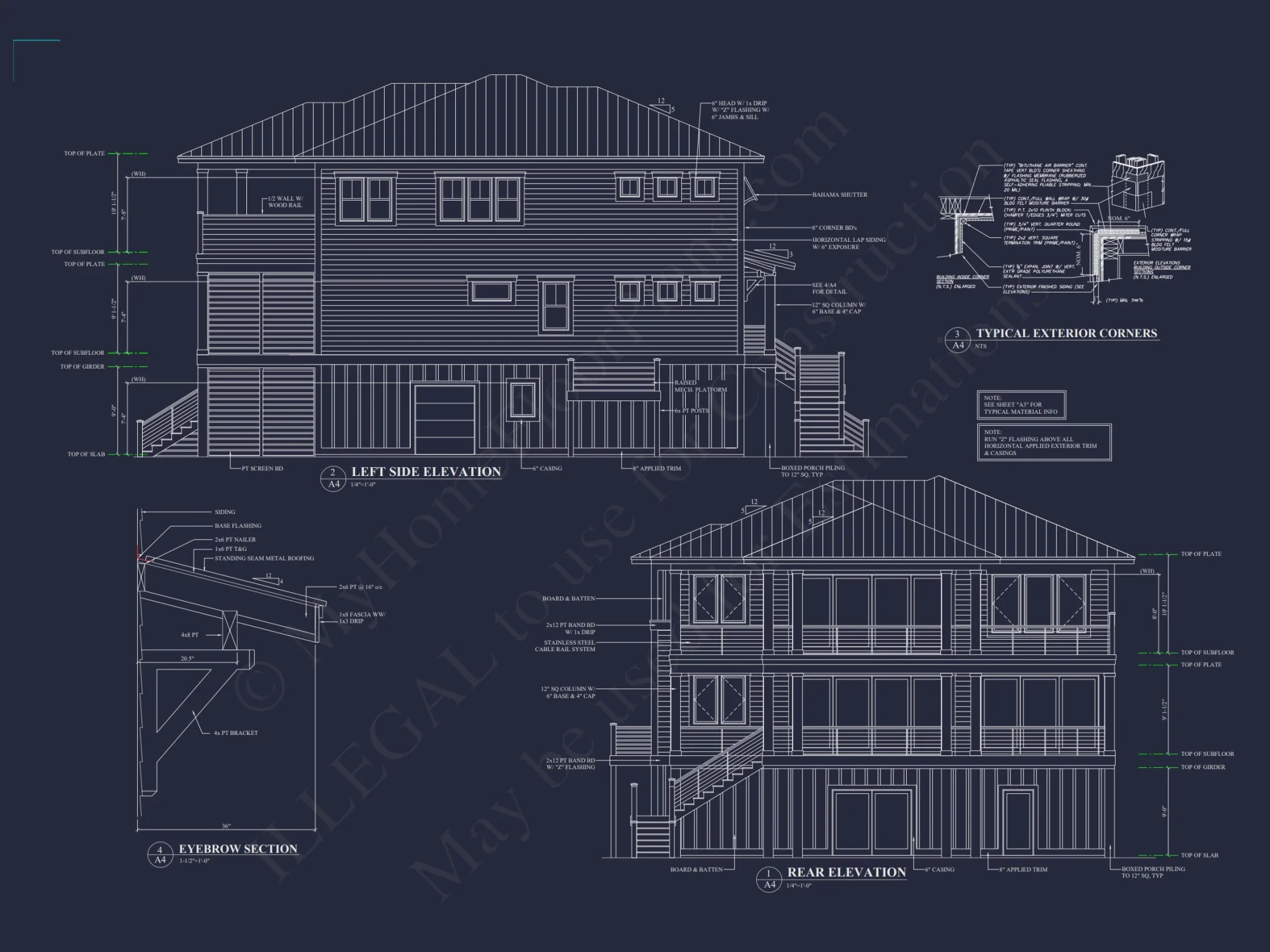 Elegant 2-Story house Plan with CAD Designs & Coastal Blueprint
