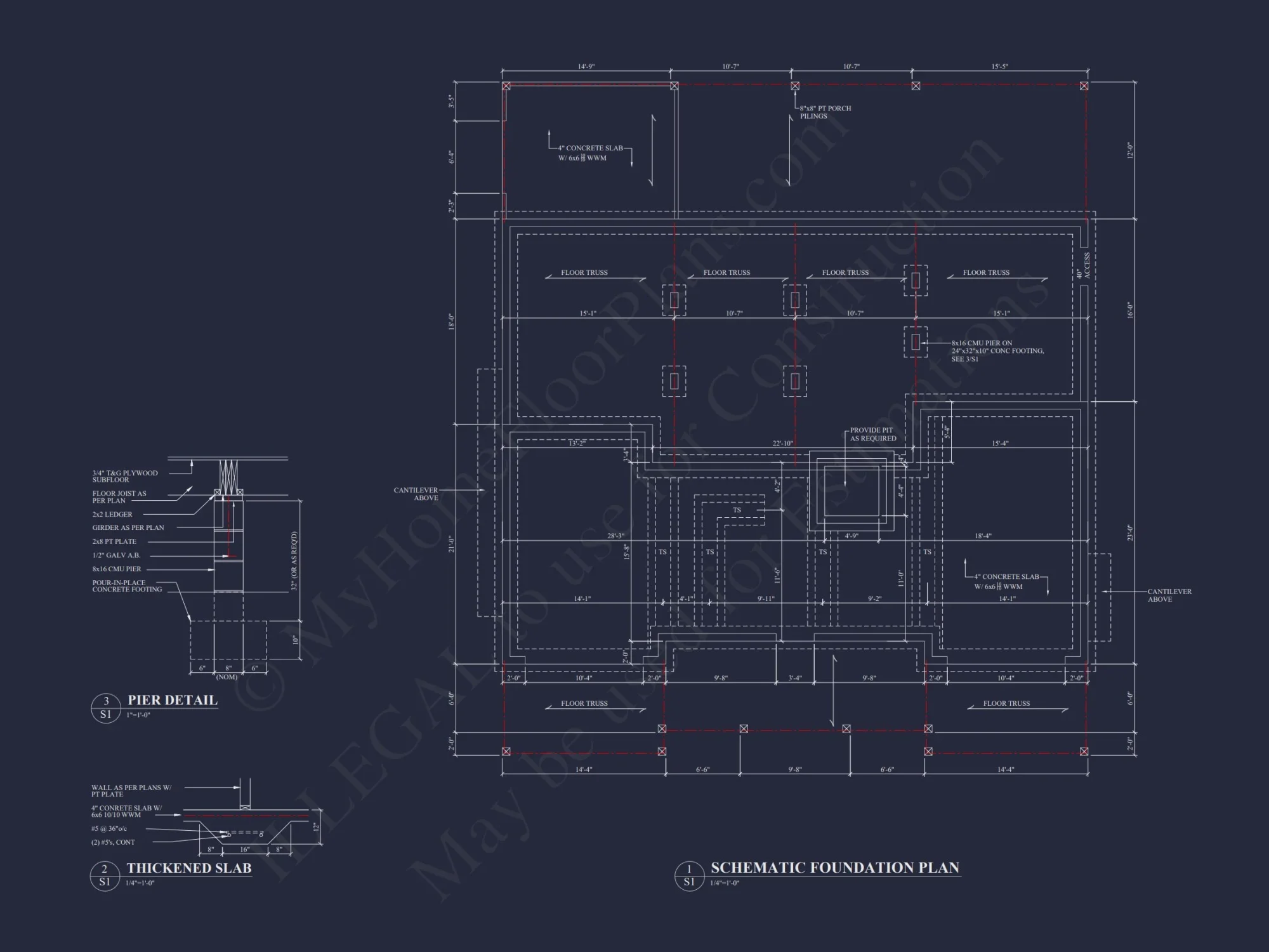 Spacious Coastal house Floor Plan with 5 Beds & Elevator