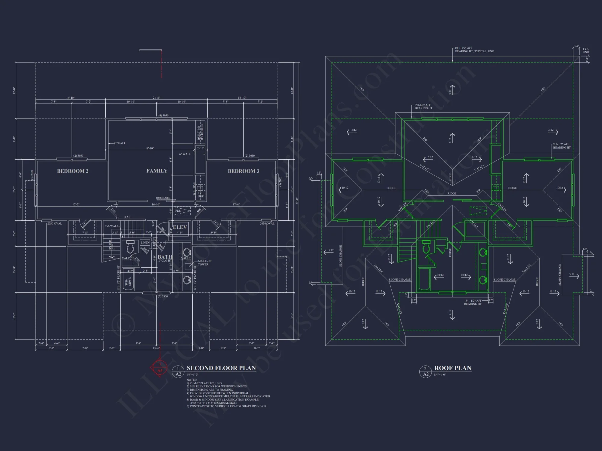Spacious Coastal house Floor Plan with 5 Beds & Elevator