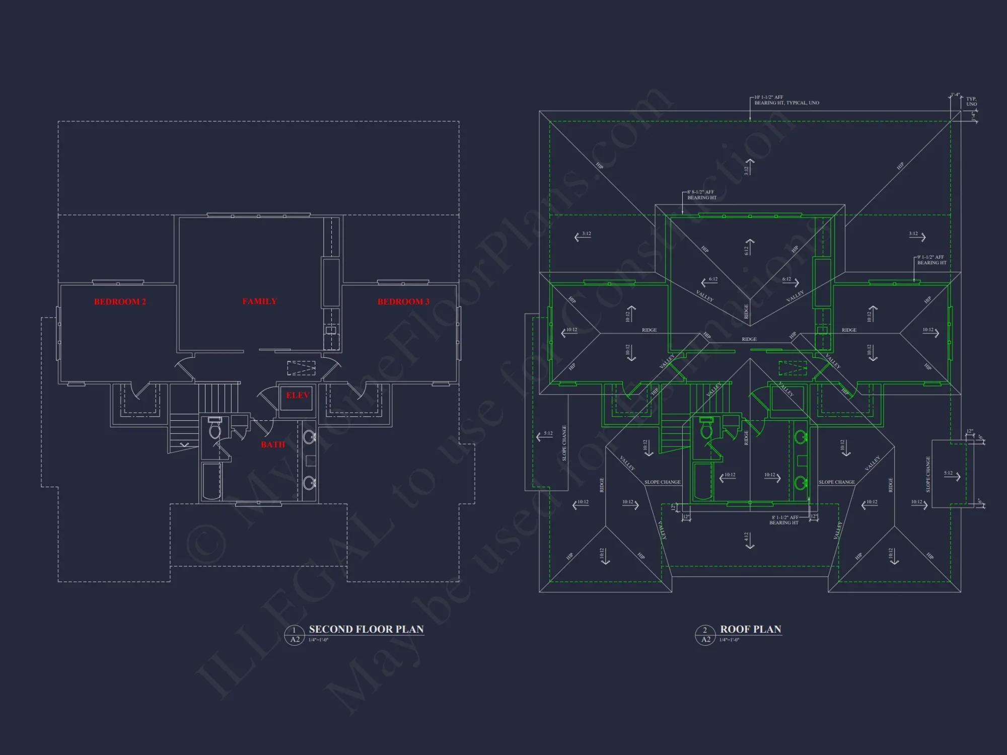 Spacious Coastal house Floor Plan with 5 Beds & Elevator