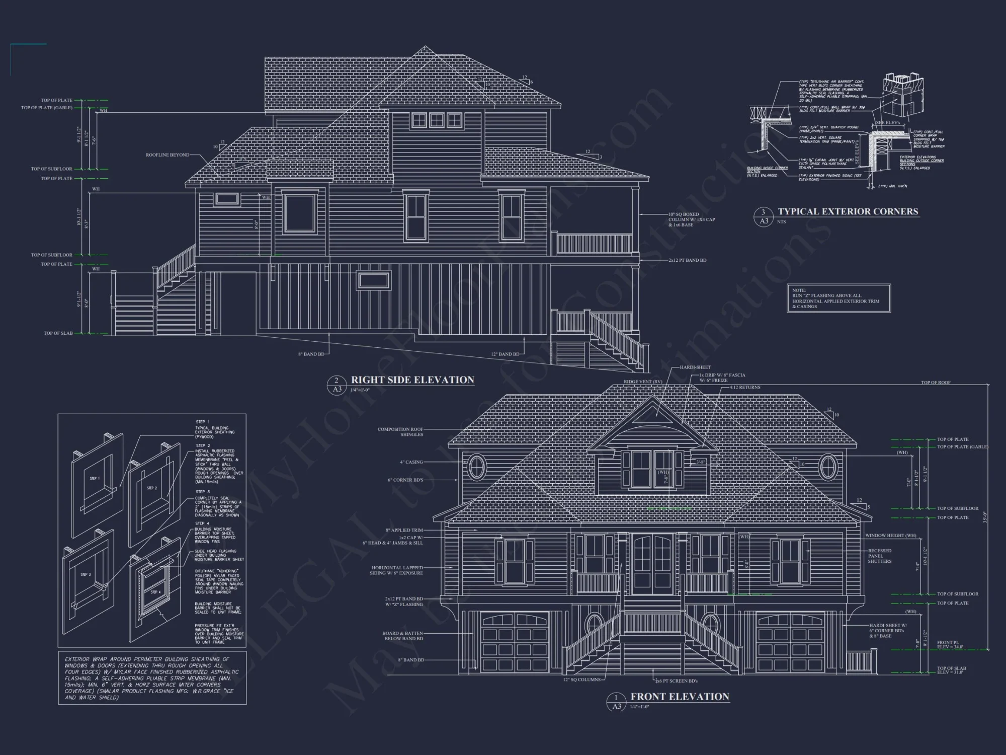 Spacious Coastal house Floor Plan with 5 Beds & Elevator