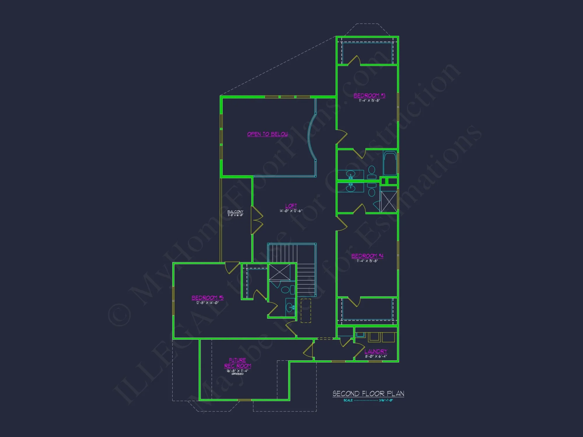 Stunning house Floor Plan – 5 Bedrooms, 2 Floors, CAD Designs