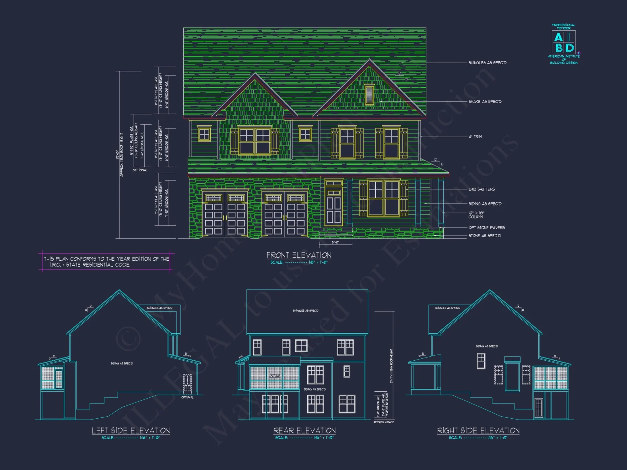 Charming house Plan with CAD Floor Plans & Architecture Designs
