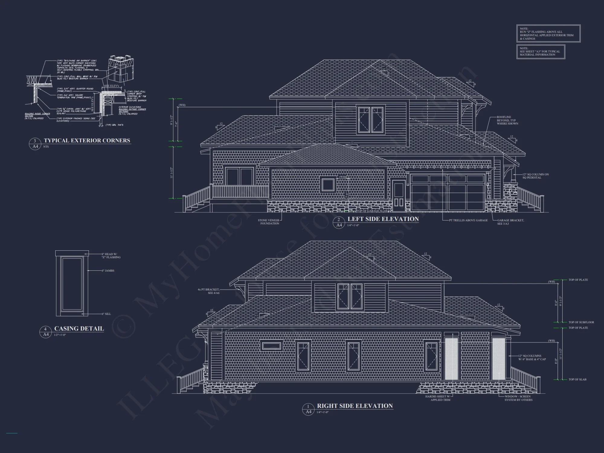 Modern Suburban house Plan with Detailed Blueprint Designs