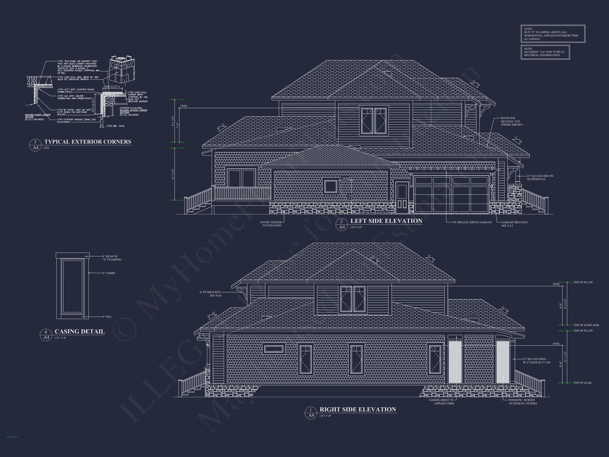 Modern Suburban house Plan with Detailed Blueprint Designs