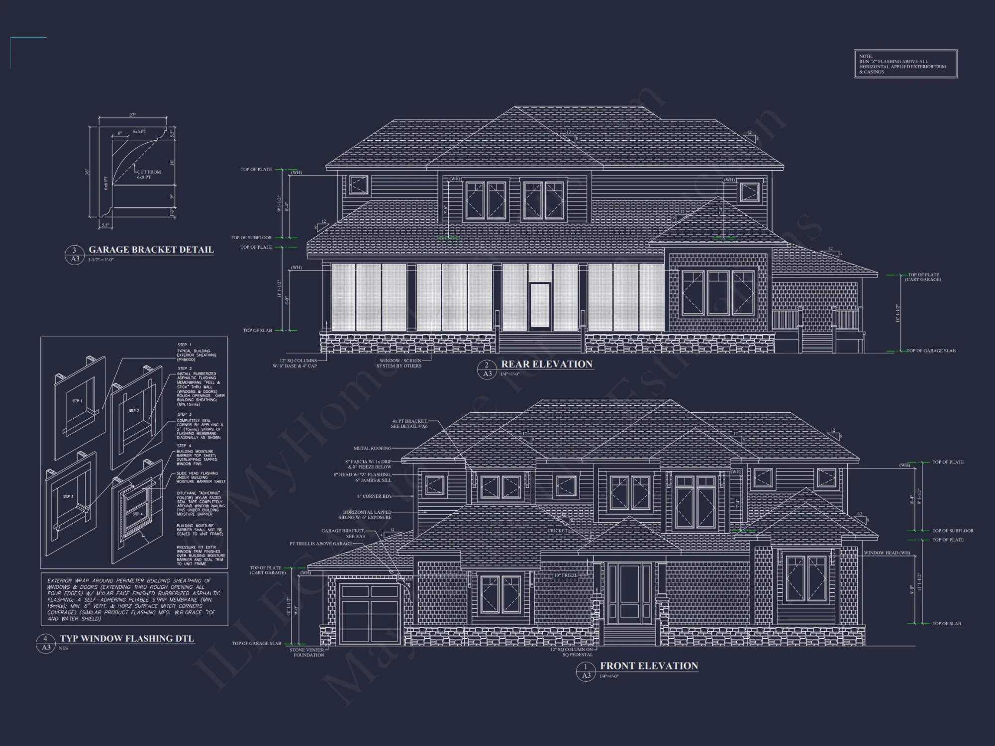 Modern Suburban house Plan with Detailed Blueprint Designs