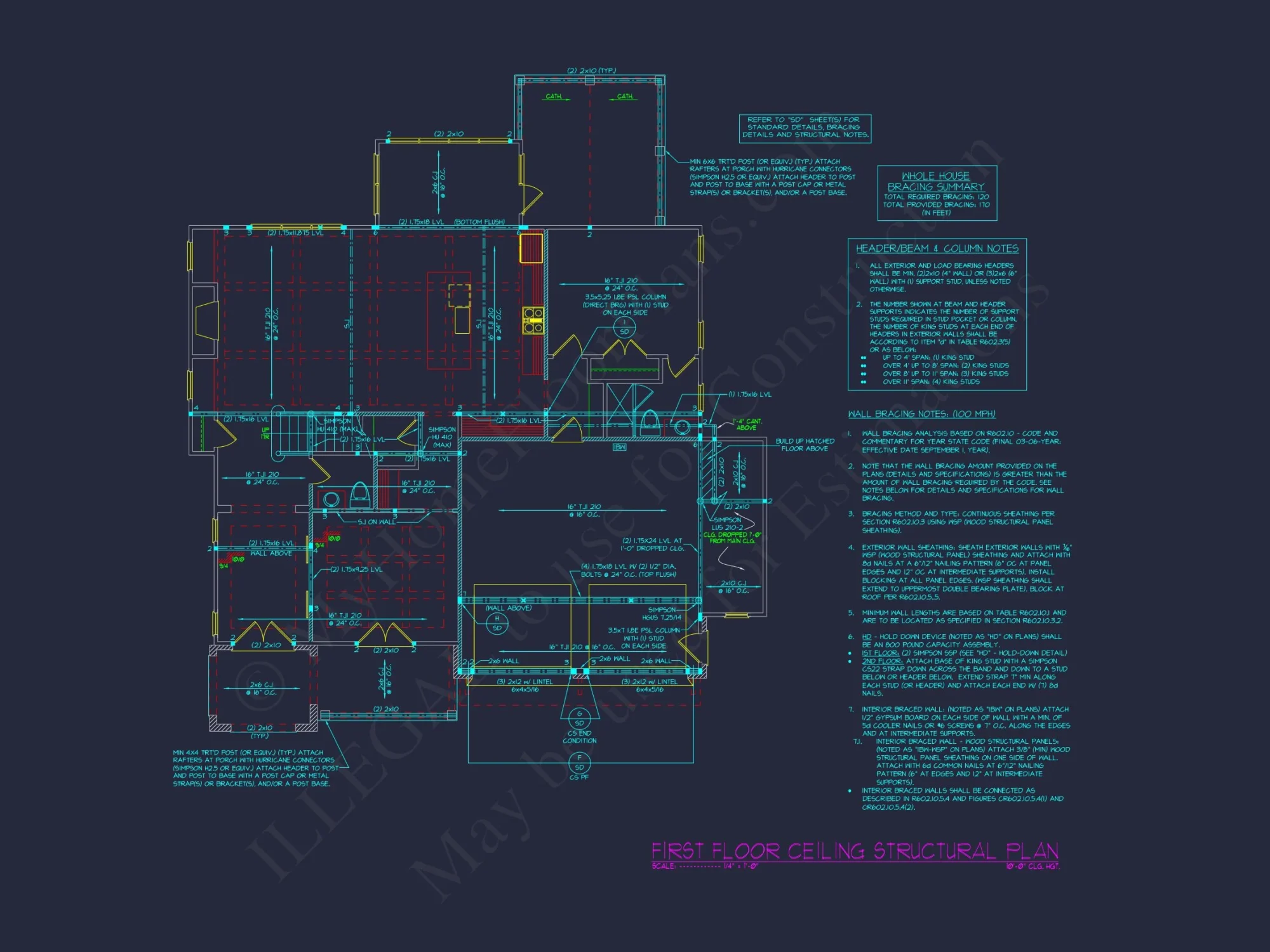 Modern Craftsman house Floor Plan with CAD Designs & Blueprints