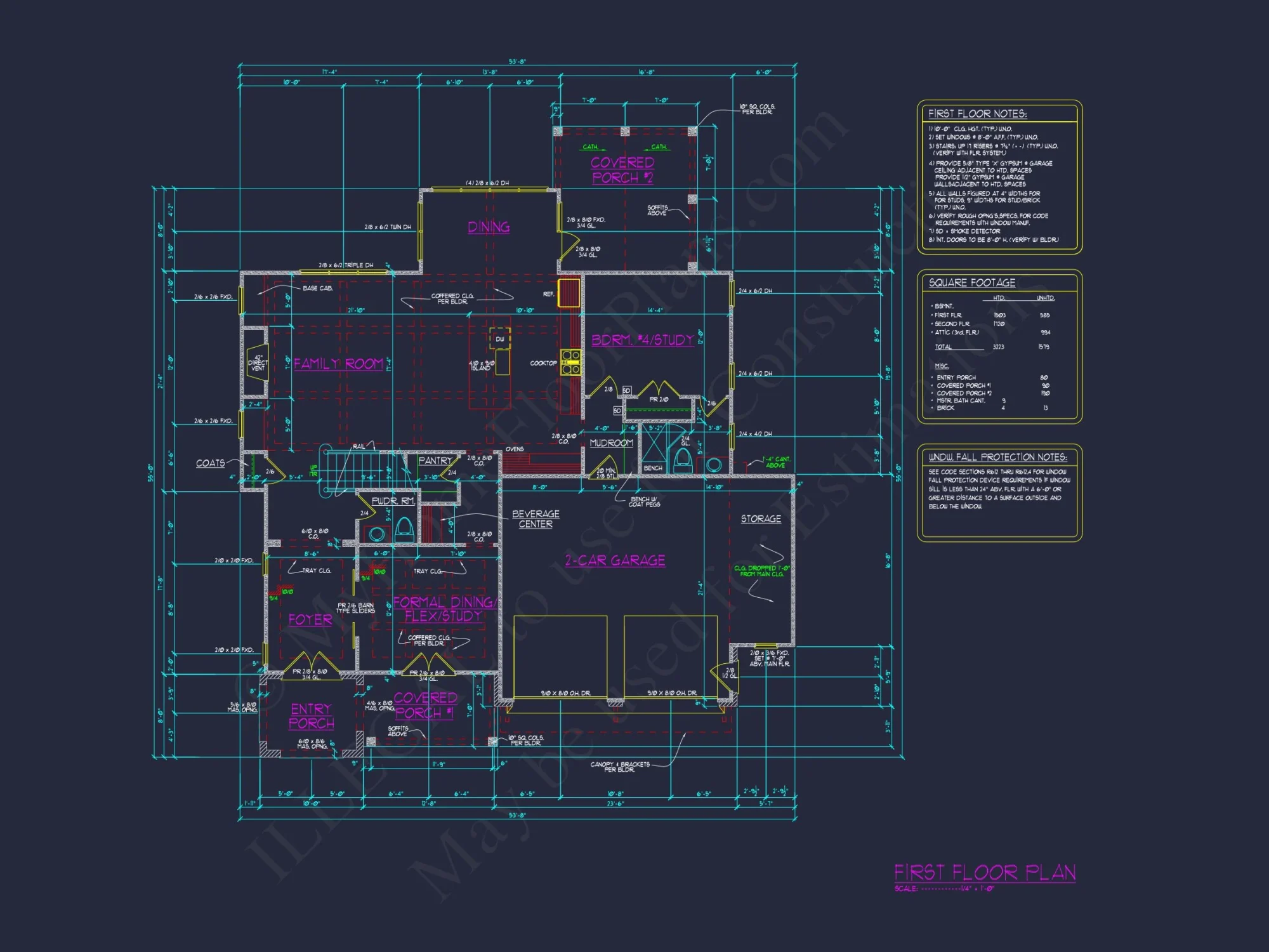 Modern Craftsman house Floor Plan with CAD Designs & Blueprints