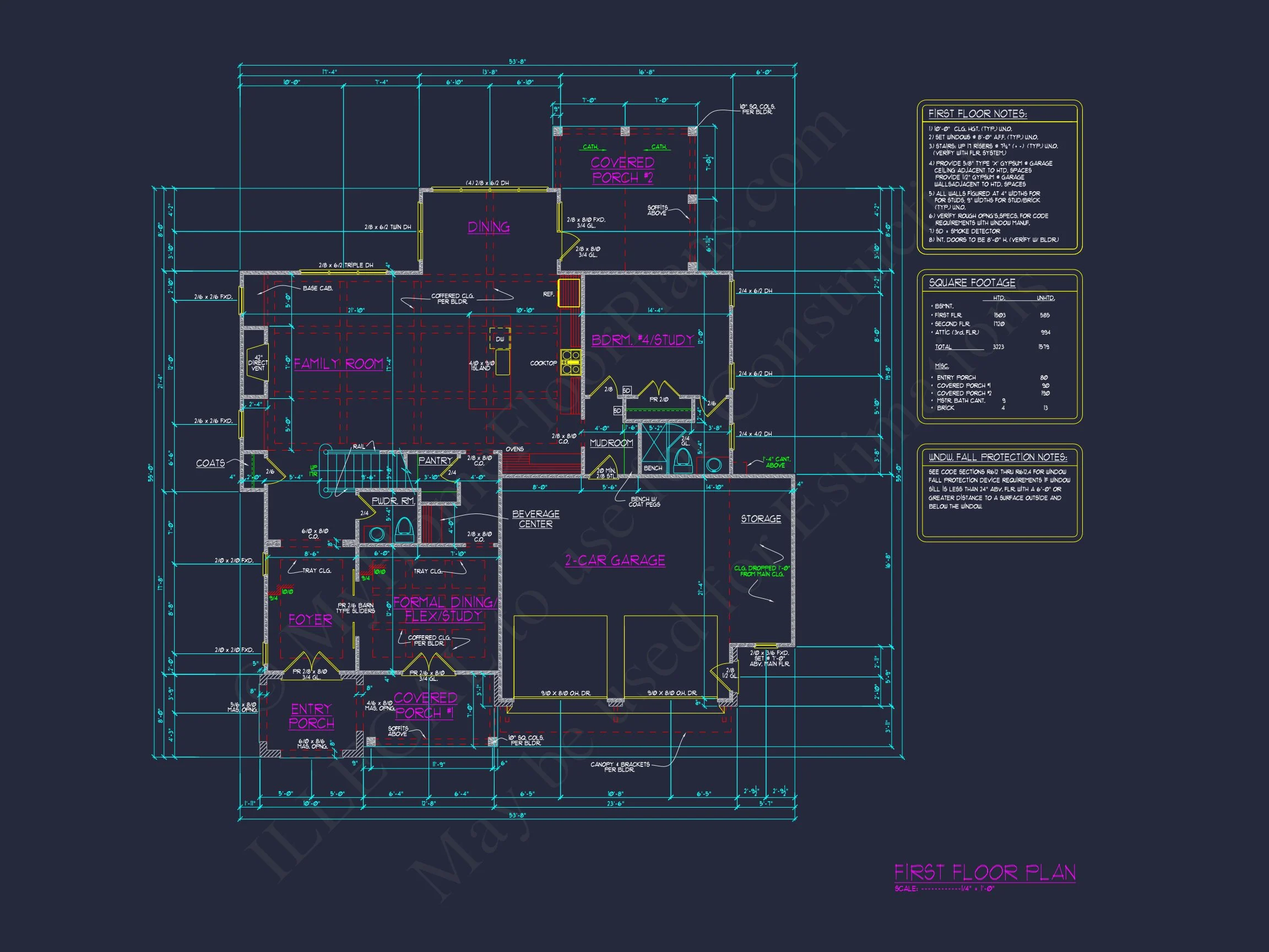 18-1689 HOUSE PLAN - Modern Craftsman House Floor Plan with CAD Designs & Blueprints 6 Modern Craftsman house Floor Plan with CAD Designs & Blueprints