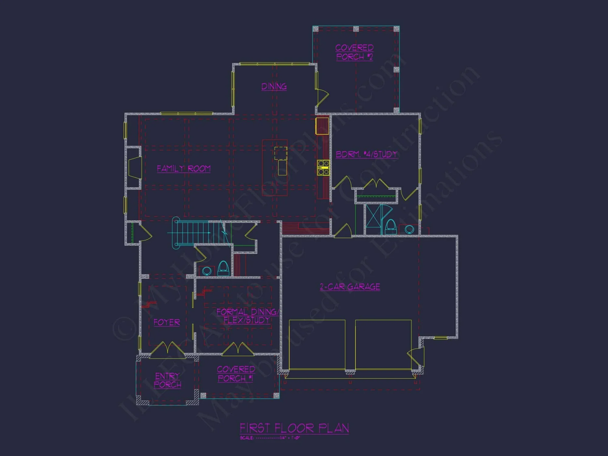 Modern Craftsman house Floor Plan with CAD Designs & Blueprints