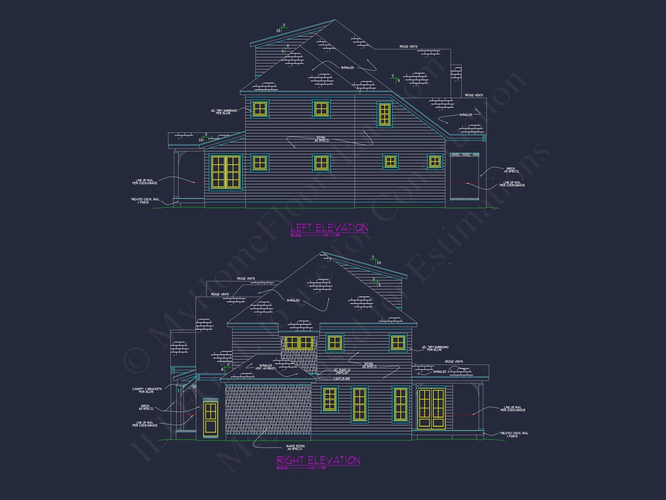 18-1689 HOUSE PLAN - Modern Craftsman House Floor Plan with CAD Designs & Blueprints 3 Modern Craftsman house Floor Plan with CAD Designs & Blueprints