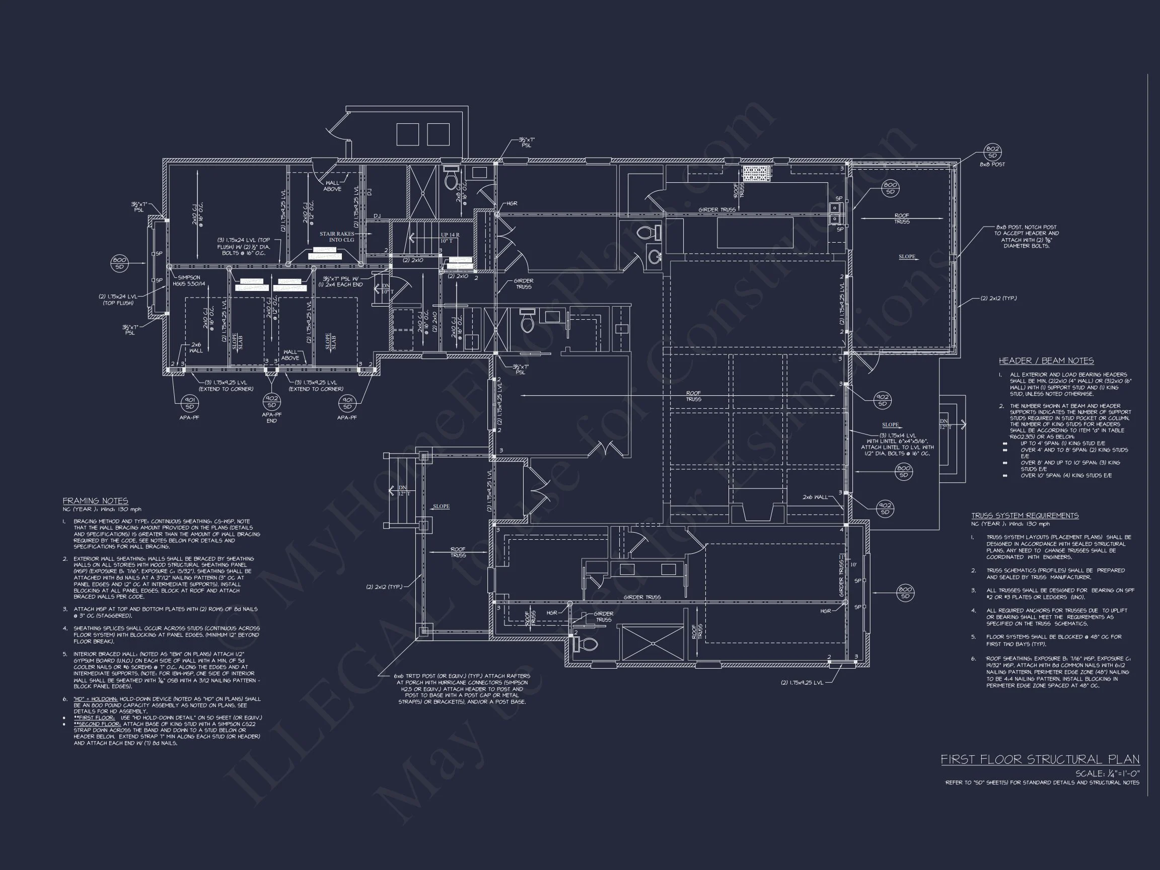 Modern Craftsman house Plan with 1.5 Floors, CAD Designs, and Blueprint