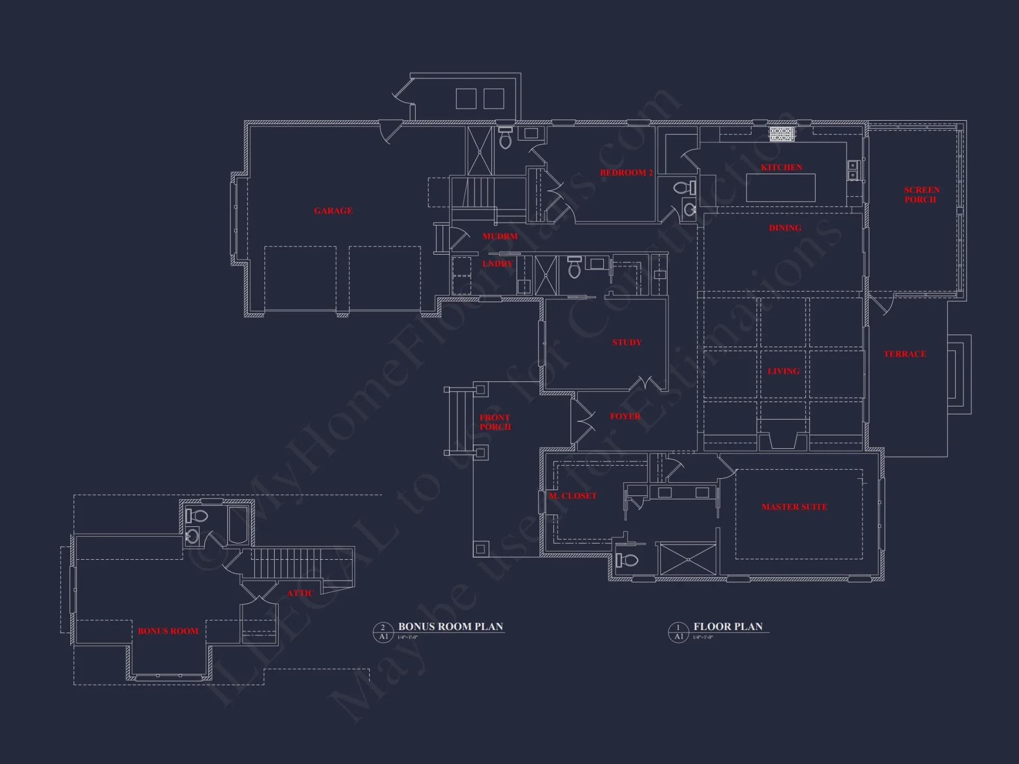 Modern Craftsman house Plan with 1.5 Floors, CAD Designs, and Blueprint