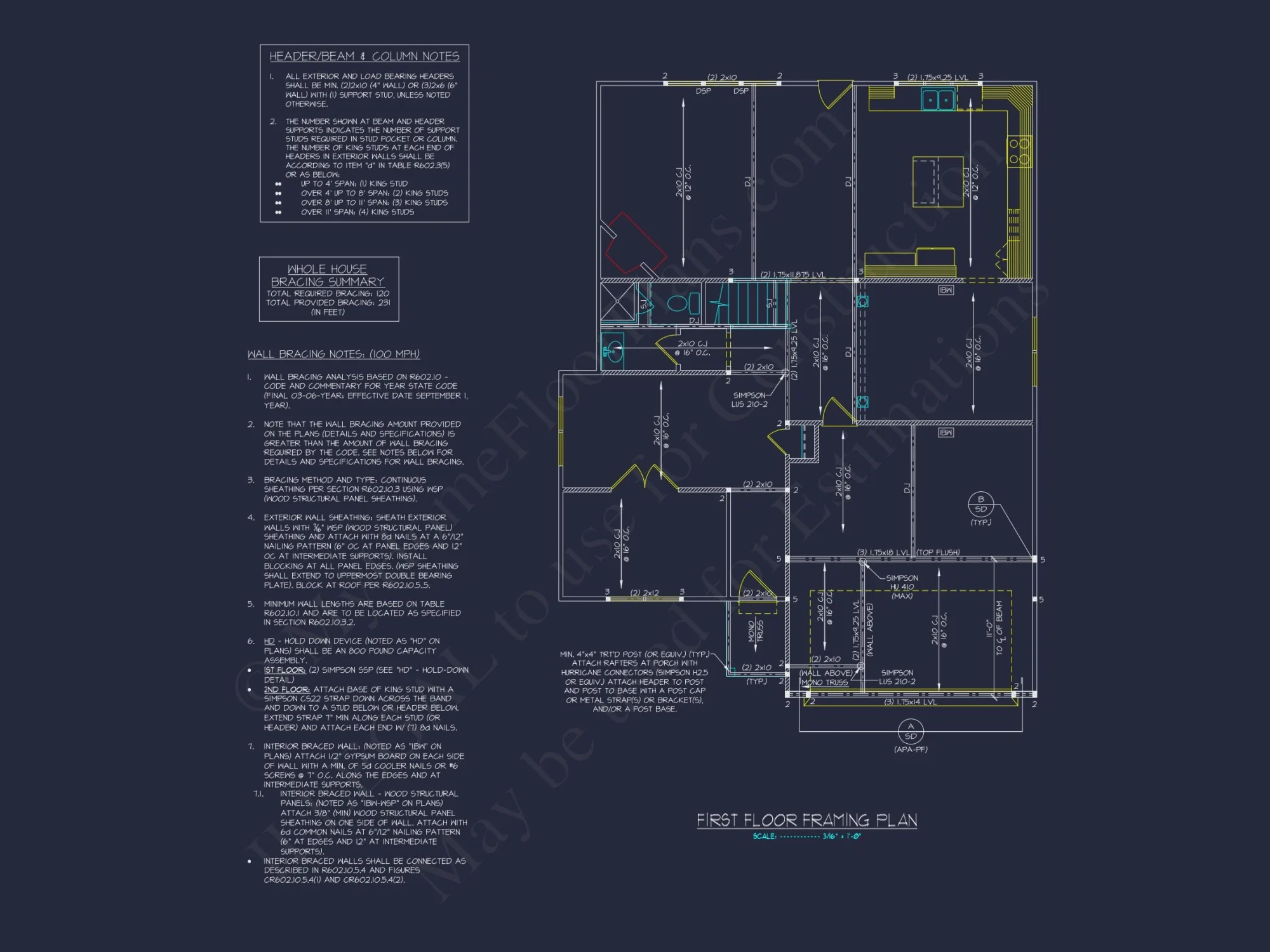 Modern Traditional house Design with CAD Floor Plan & Blueprint