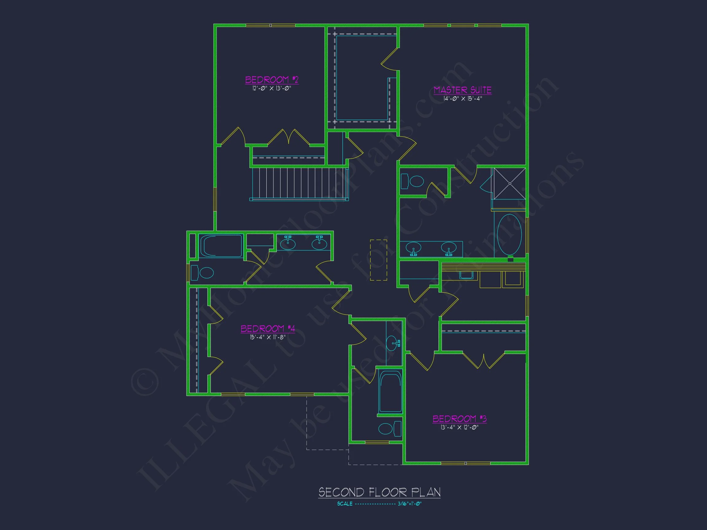 18-1564 HOUSE PLAN - Modern Traditional House Design with CAD Floor Plan & Blueprint 7 Modern Traditional house Design with CAD Floor Plan & Blueprint