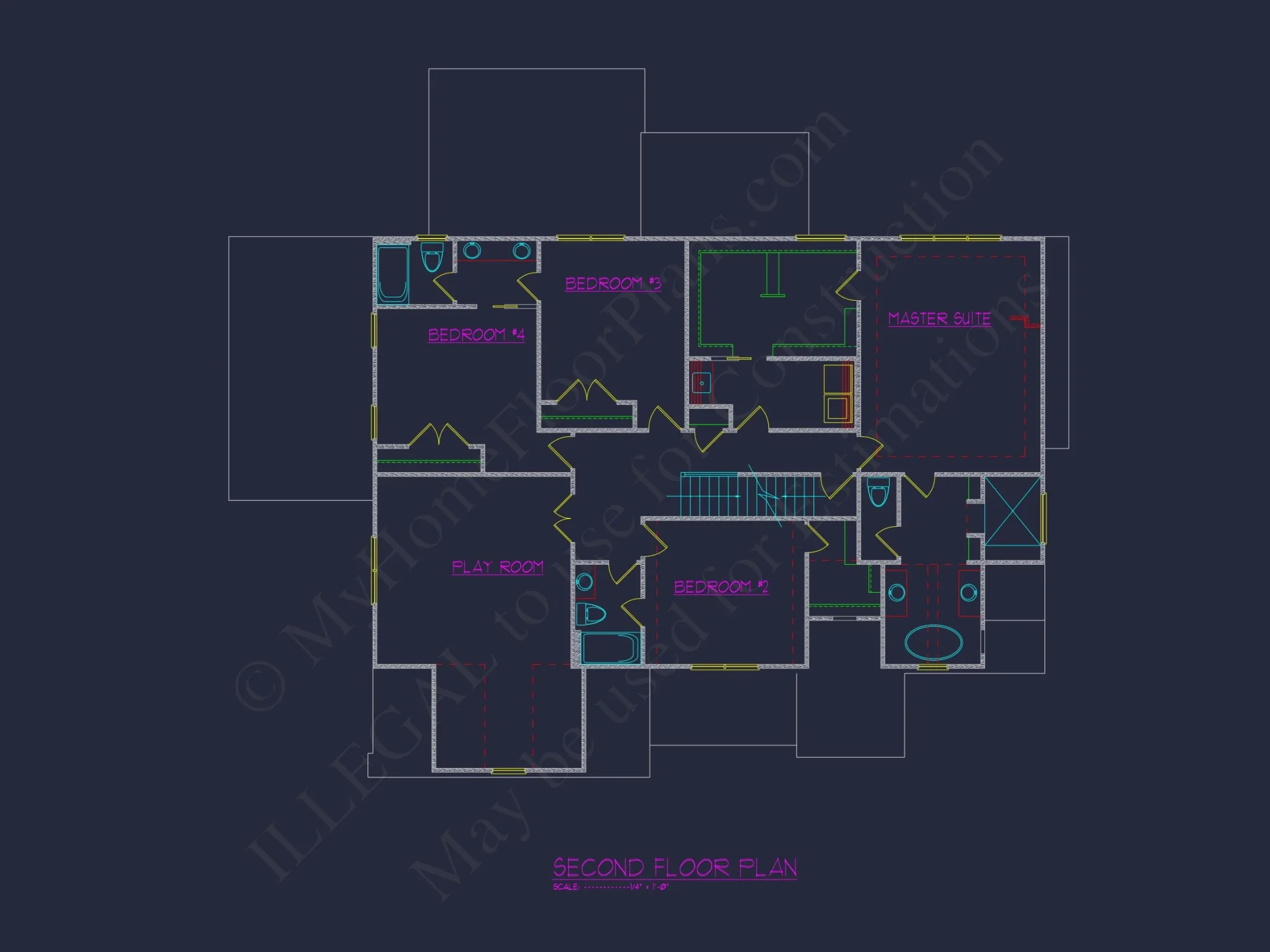 Modern house Plan with Spacious Floor Design and CAD Blueprint