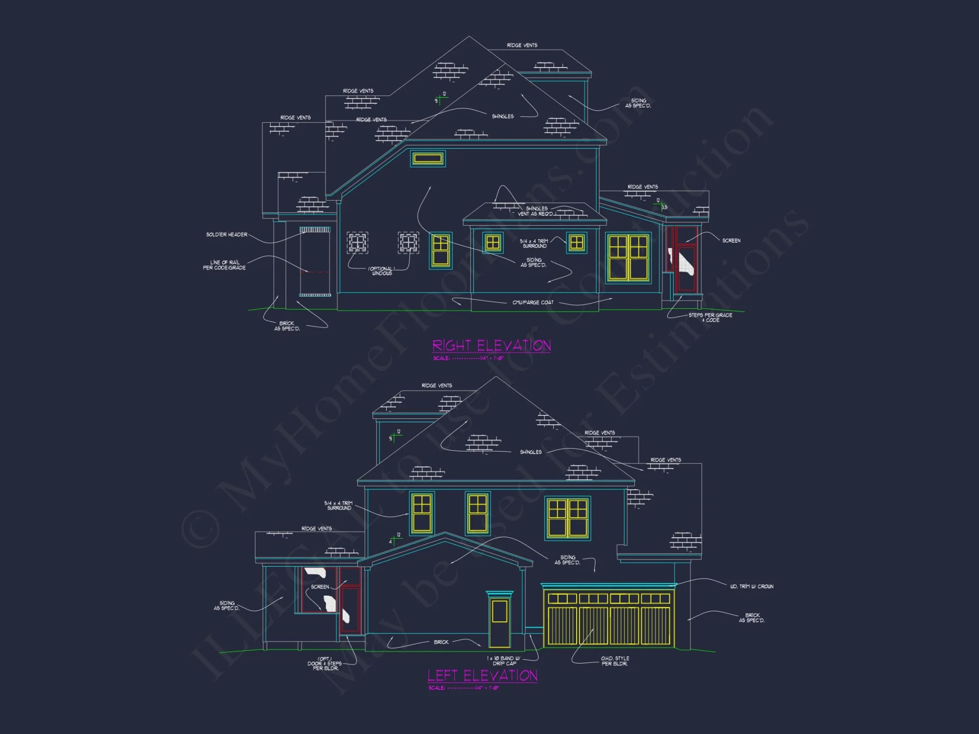 Modern house Plan with Spacious Floor Design and CAD Blueprint