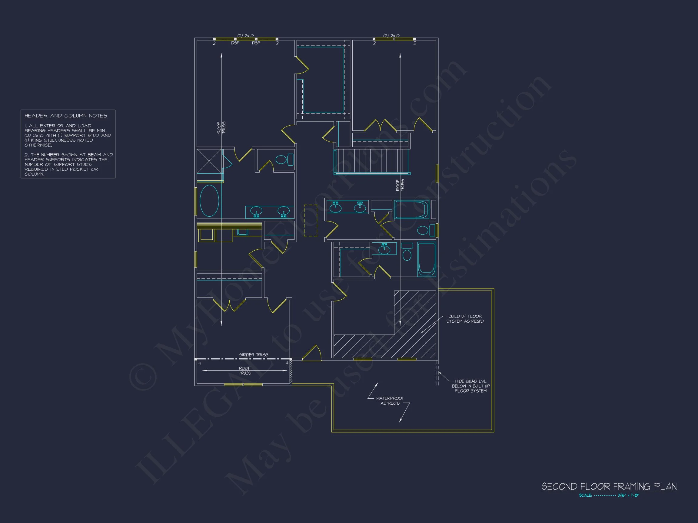 Modern Suburban house Floor Plan with CAD Design Features
