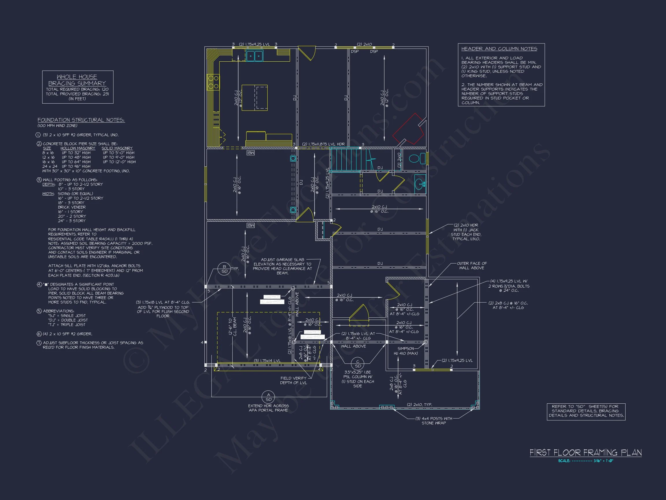Modern Suburban house Floor Plan with CAD Design Features