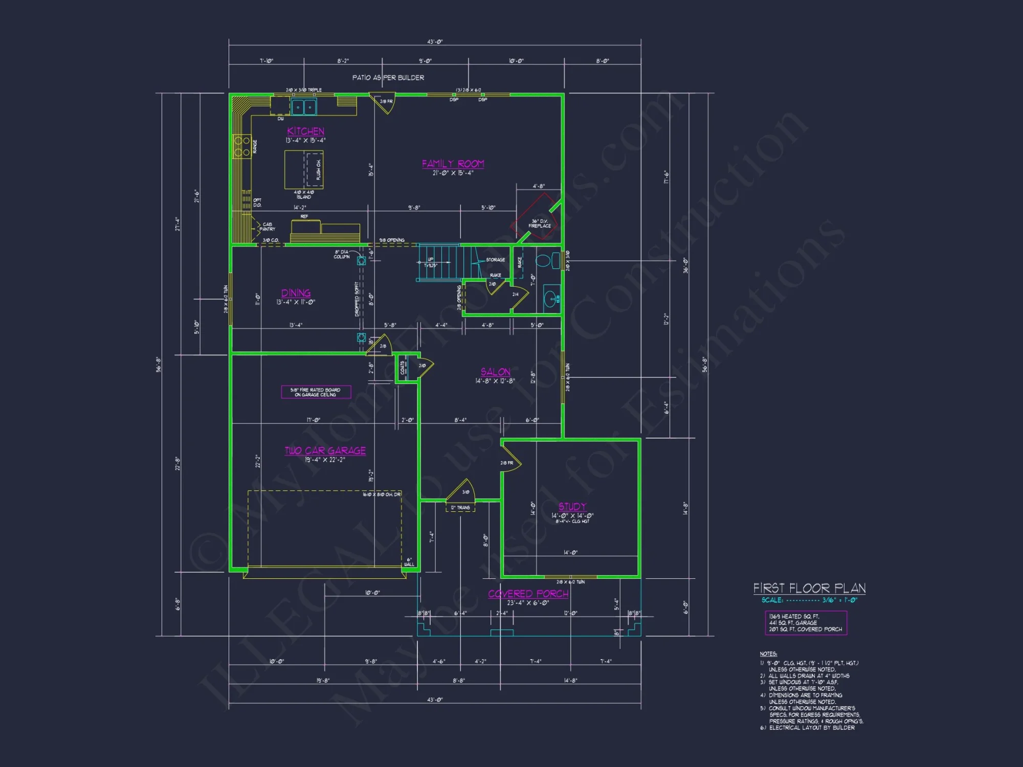 Modern Suburban house Floor Plan with CAD Design Features