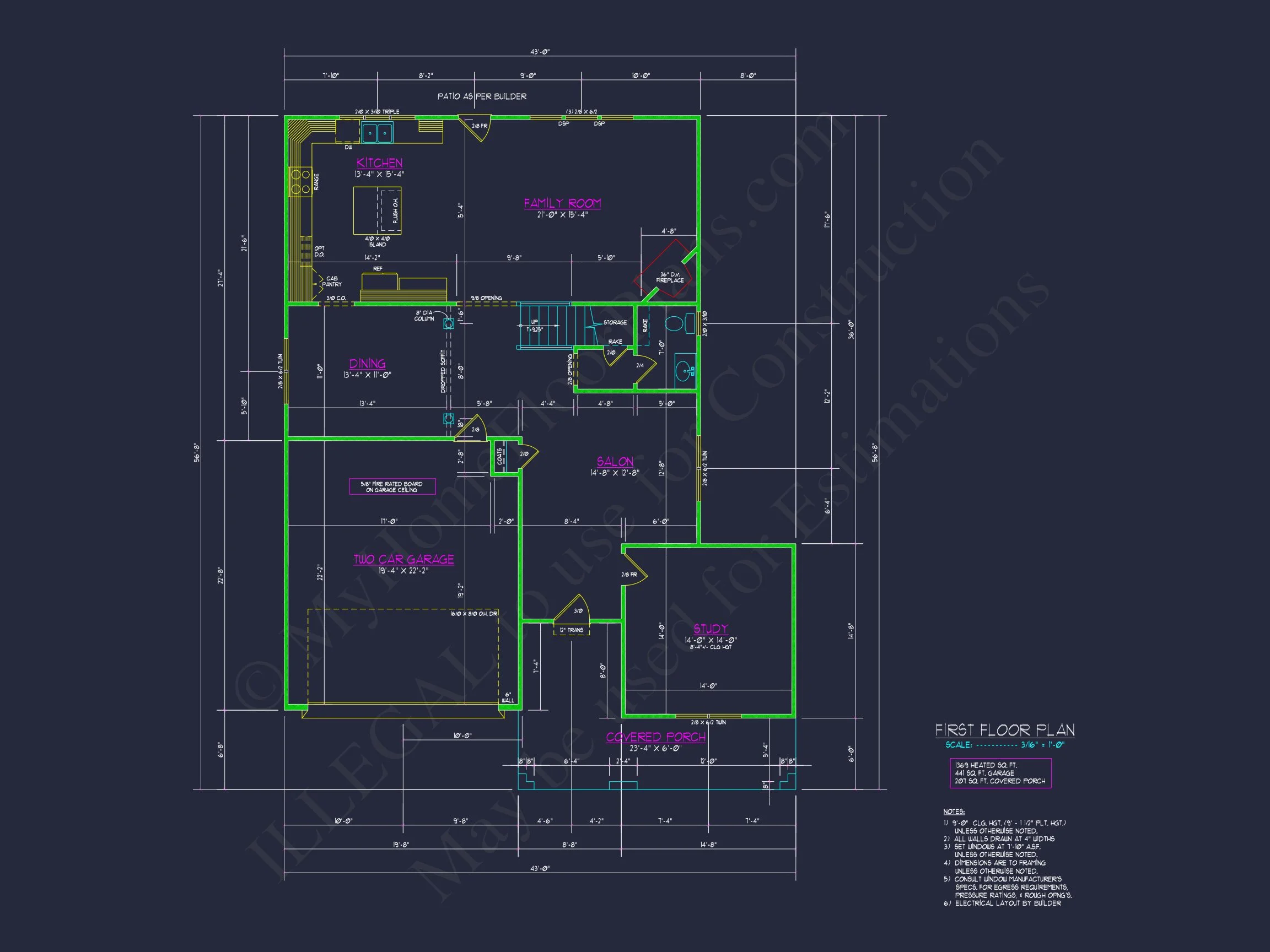 Modern Suburban house Floor Plan with CAD Design Features