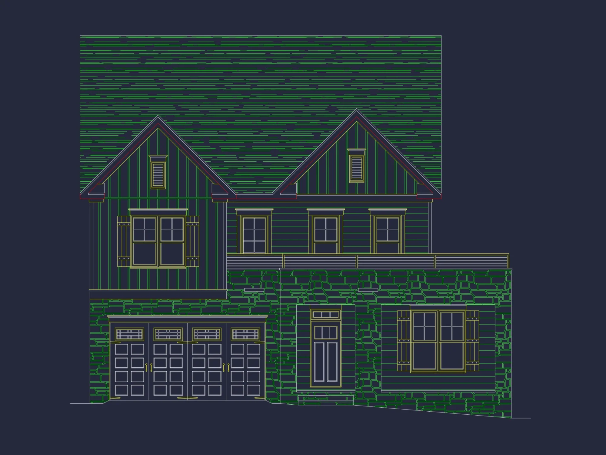 Modern Suburban house Floor Plan with CAD Design Features