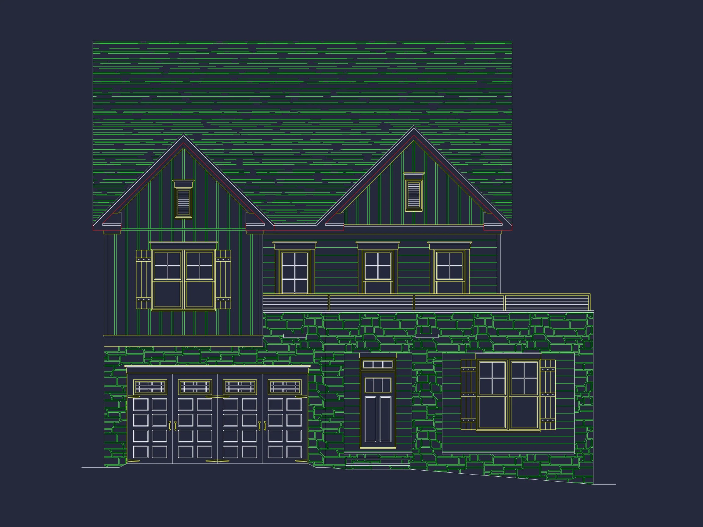 Modern Suburban house Floor Plan with CAD Design Features