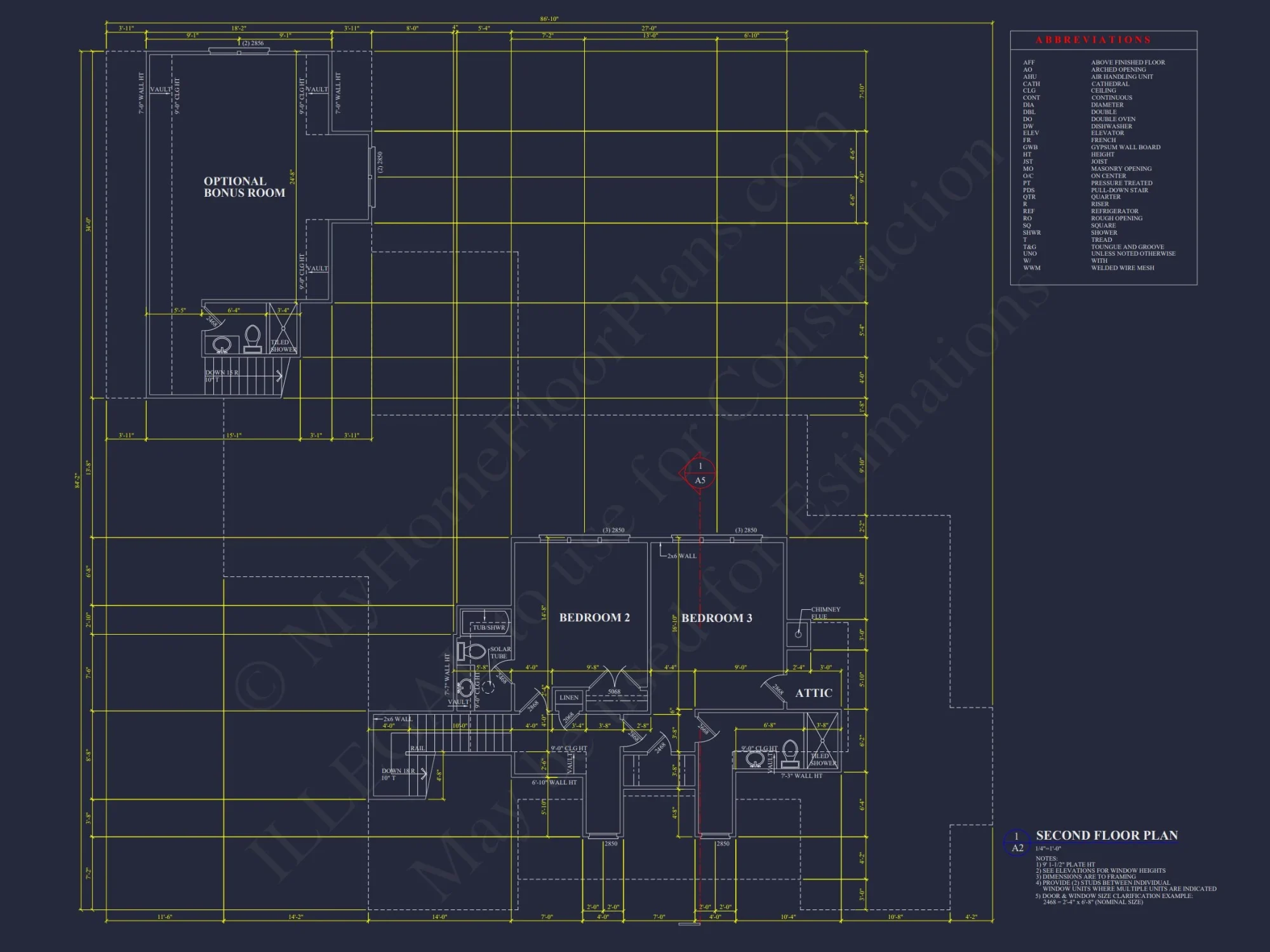Elegant Southern house Floor Plan with CAD Designs and Blueprint