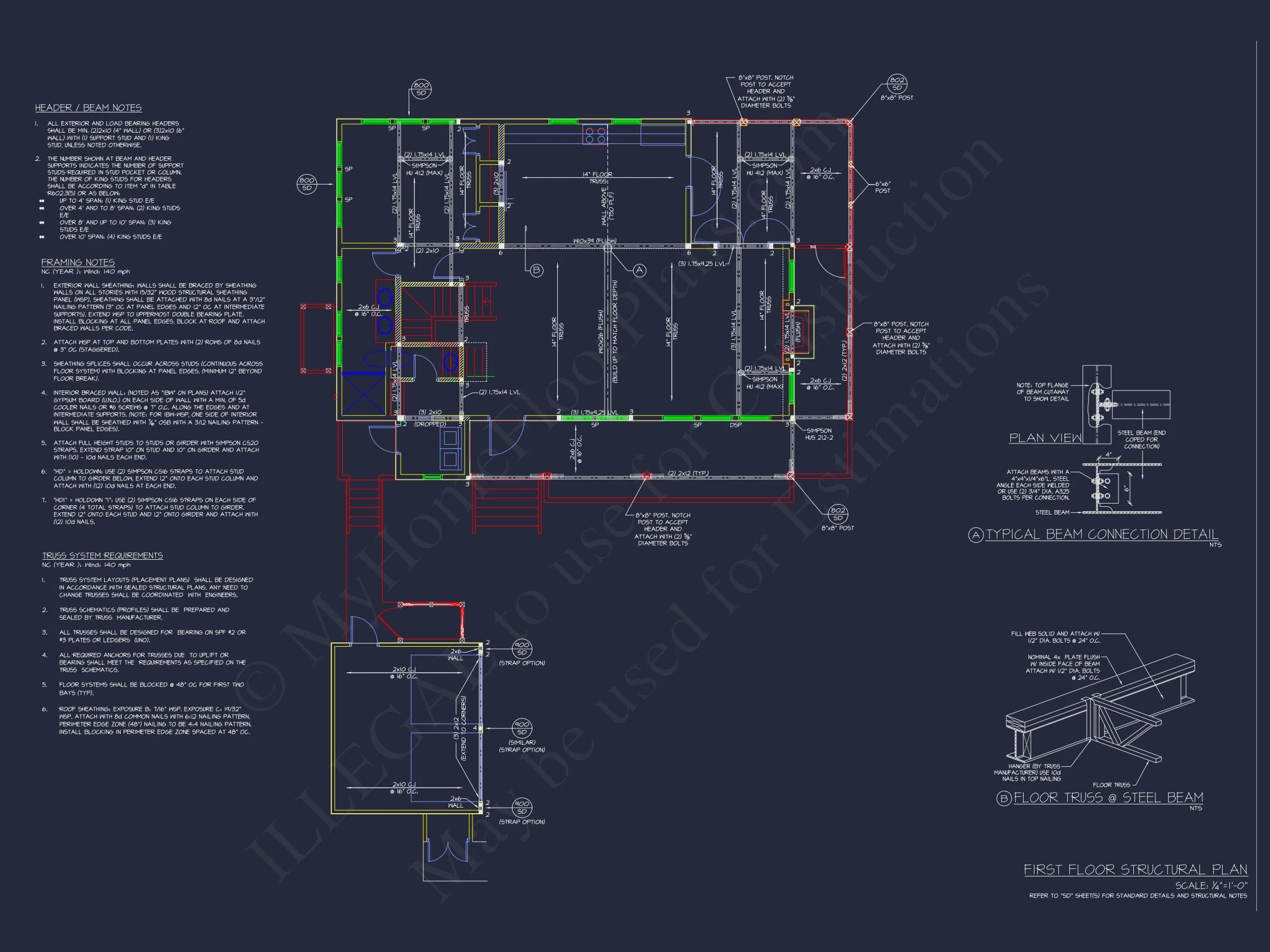 Traditional Craftsman house Plan with Detailed CAD Designs