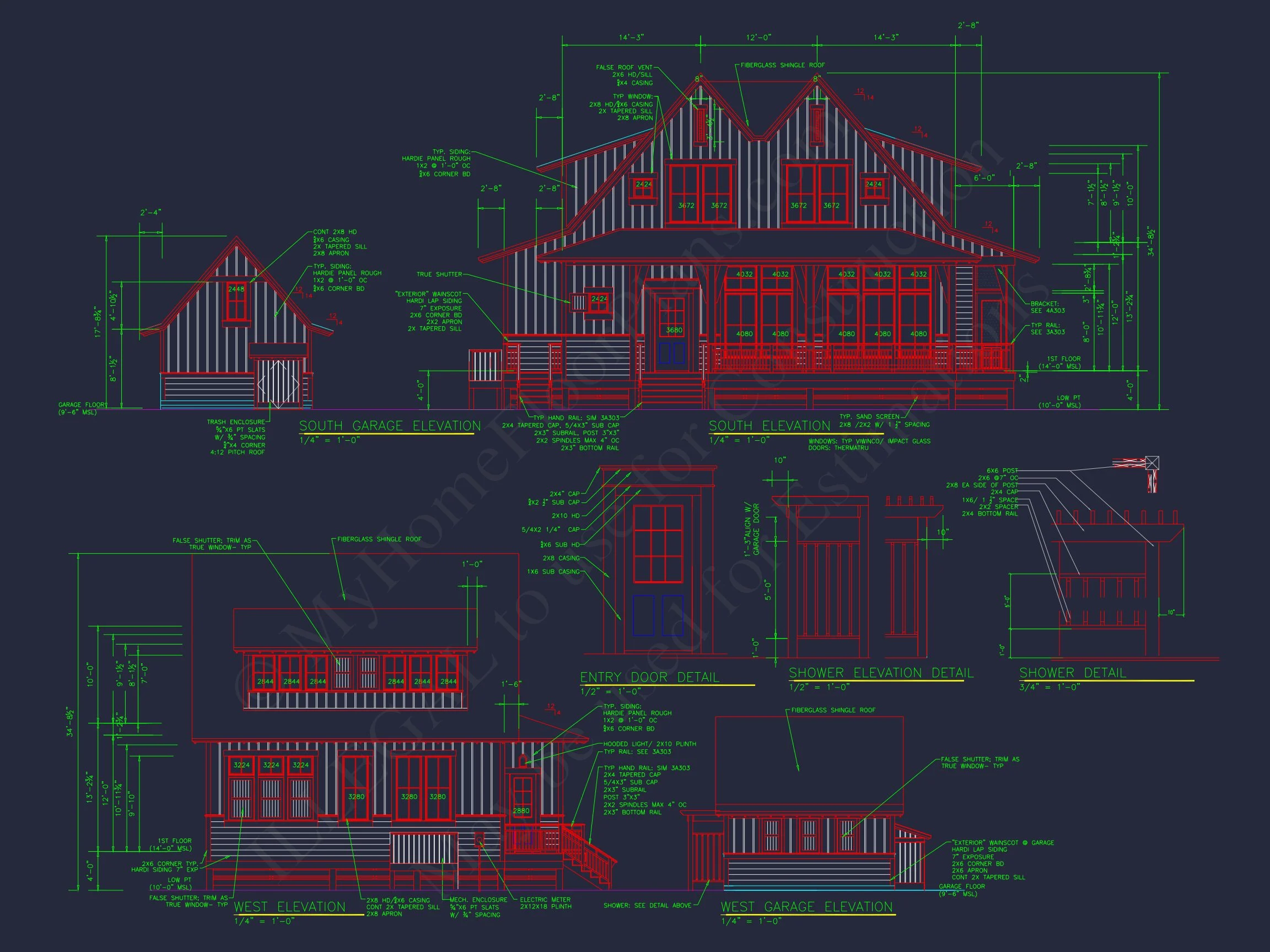 Traditional Craftsman house Plan with Detailed CAD Designs
