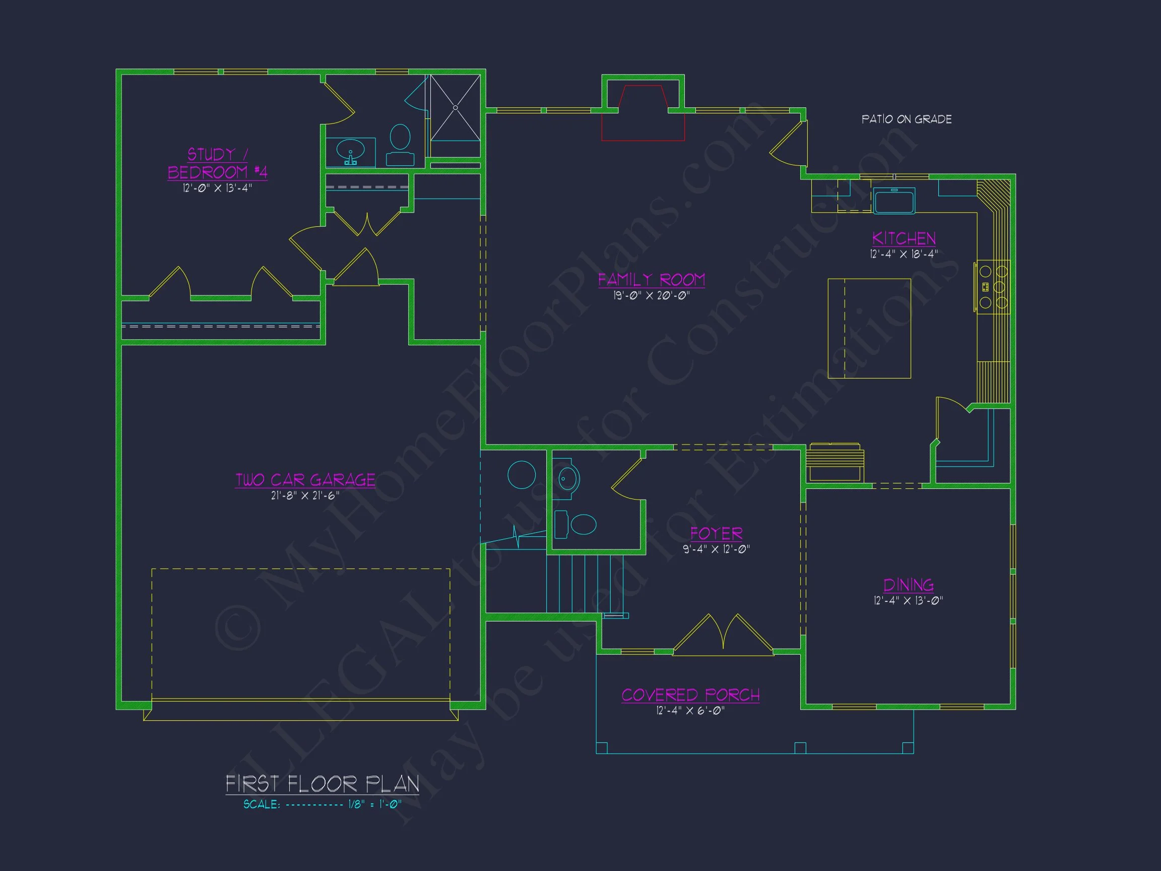 Modern Craftsman house Plan with Detailed Floor Blueprint