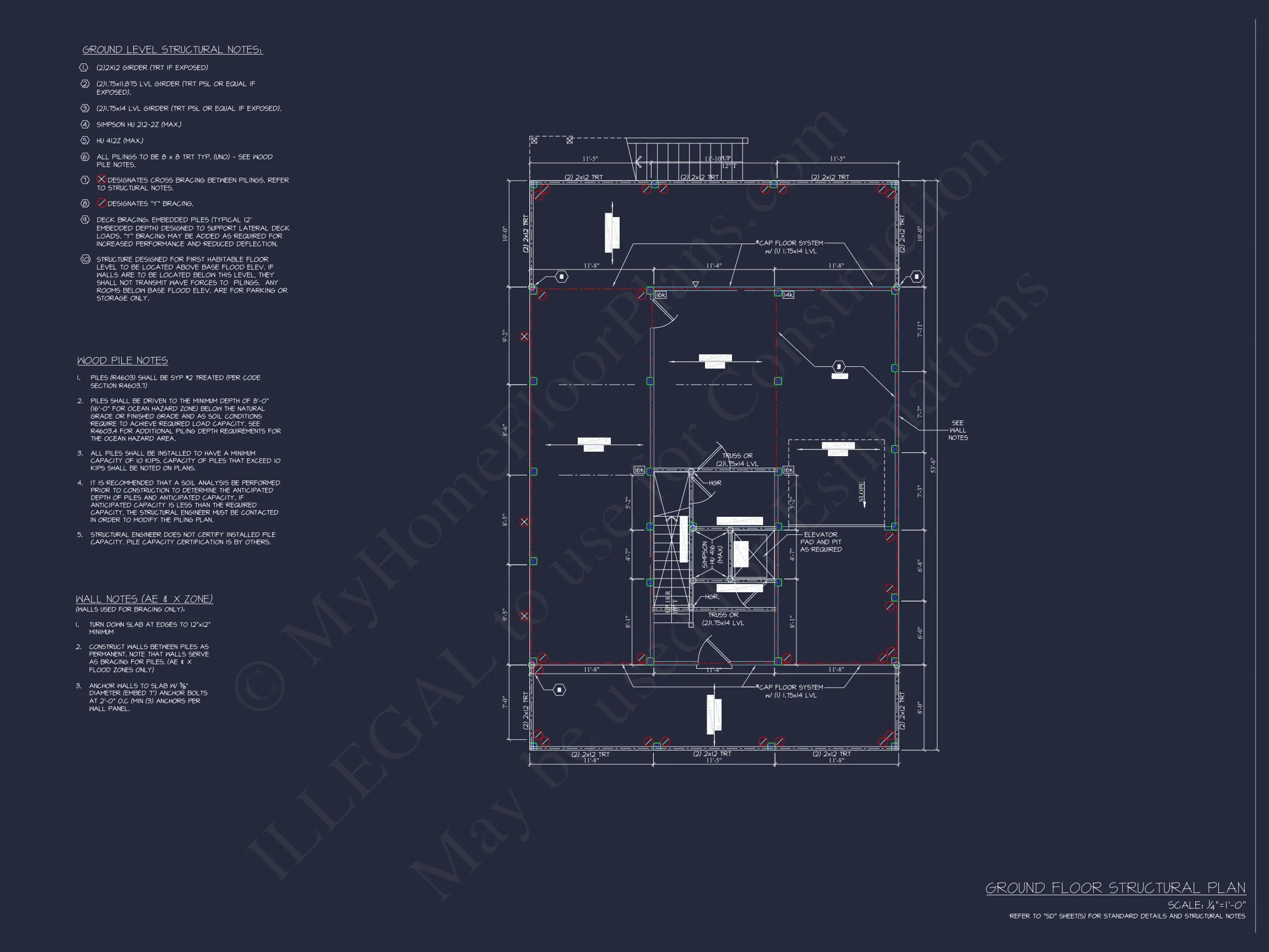 18-1424 HOUSE PLAN - Charming 3-Story House Plan with Coastal Architecture and CAD Design 12 Charming 3-Story house Plan with Coastal Architecture and CAD Design