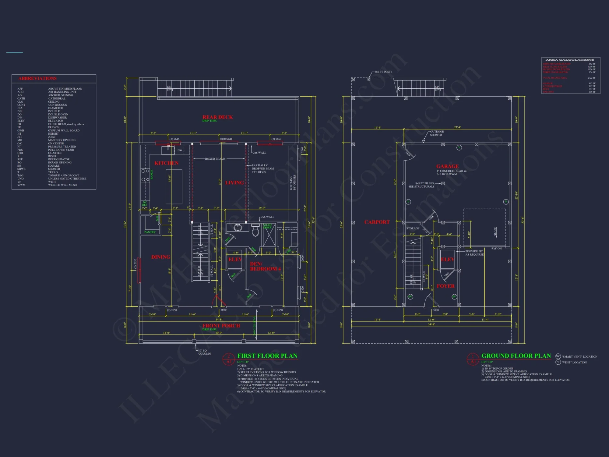 Charming 3-Story house Plan with Coastal Architecture and CAD Design