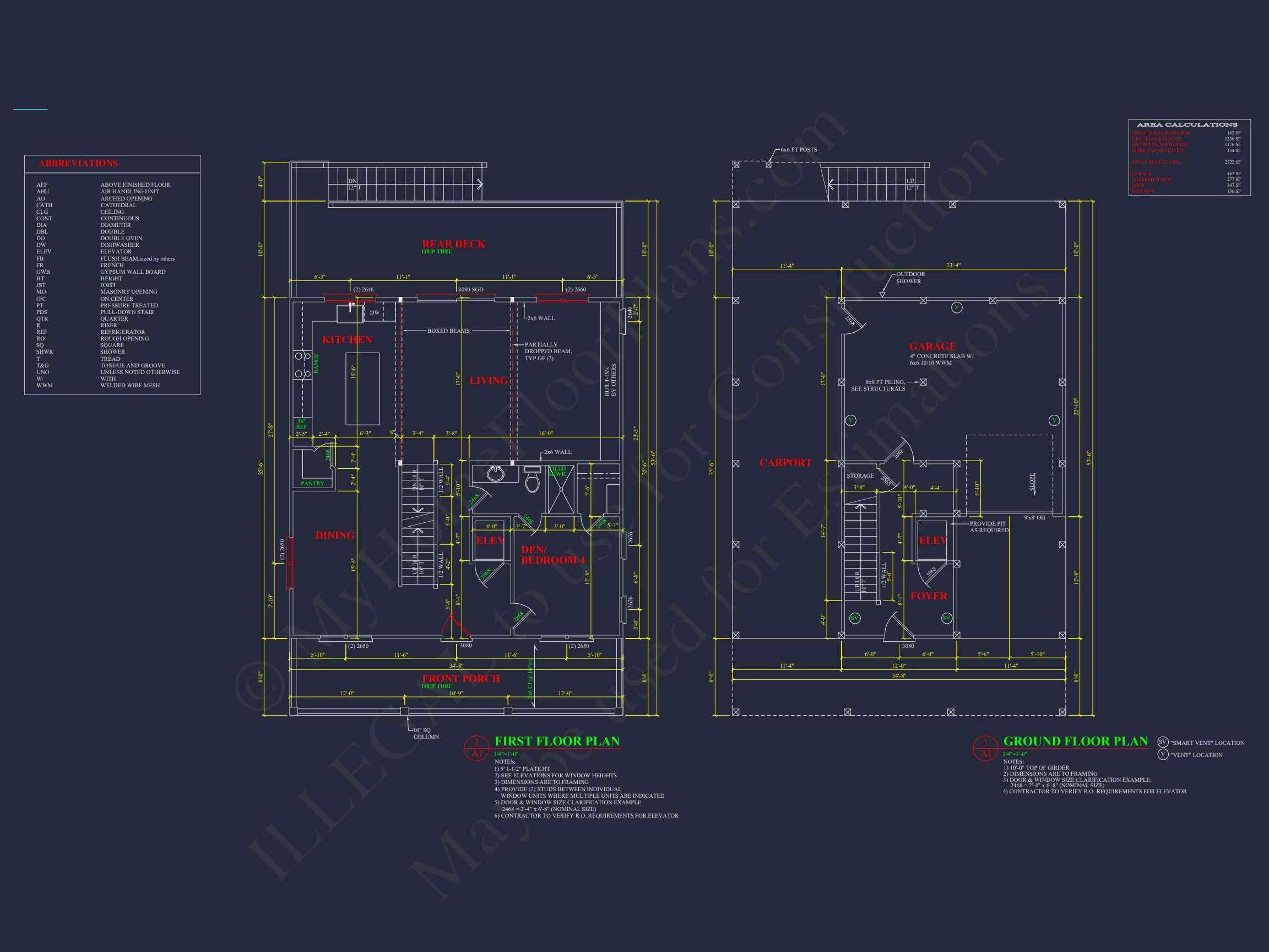 18-1424 HOUSE PLAN - Charming 3-Story House Plan with Coastal Architecture and CAD Design 6 Charming 3-Story house Plan with Coastal Architecture and CAD Design
