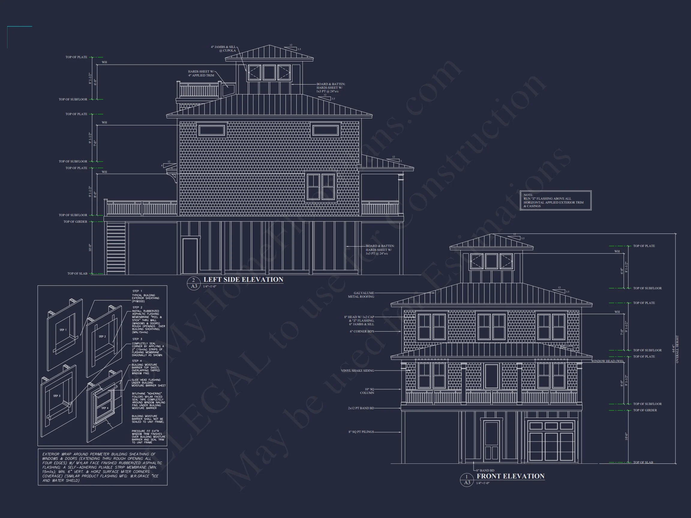18-1424 HOUSE PLAN - Charming 3-Story House Plan with Coastal Architecture and CAD Design 2 Charming 3-Story house Plan with Coastal Architecture and CAD Design