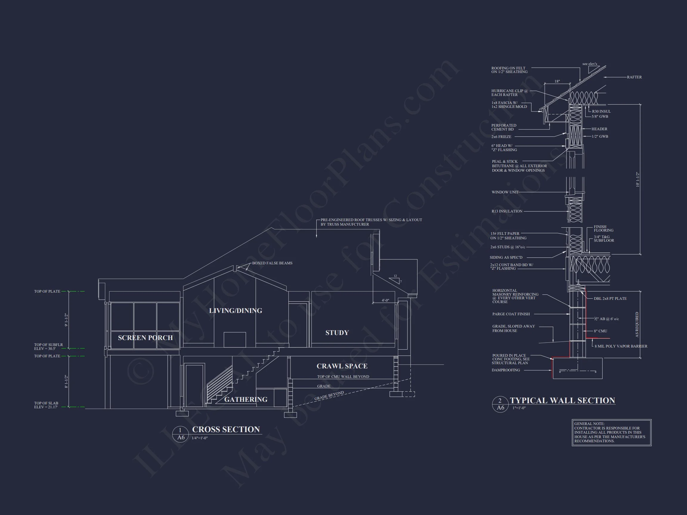 Craftsman house Plan with 2 Floors, CAD Designs & Open Layout