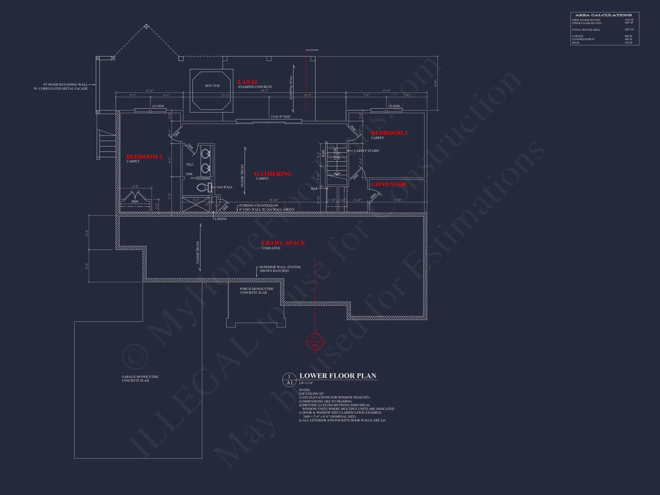 Craftsman house Plan with 2 Floors, CAD Designs & Open Layout
