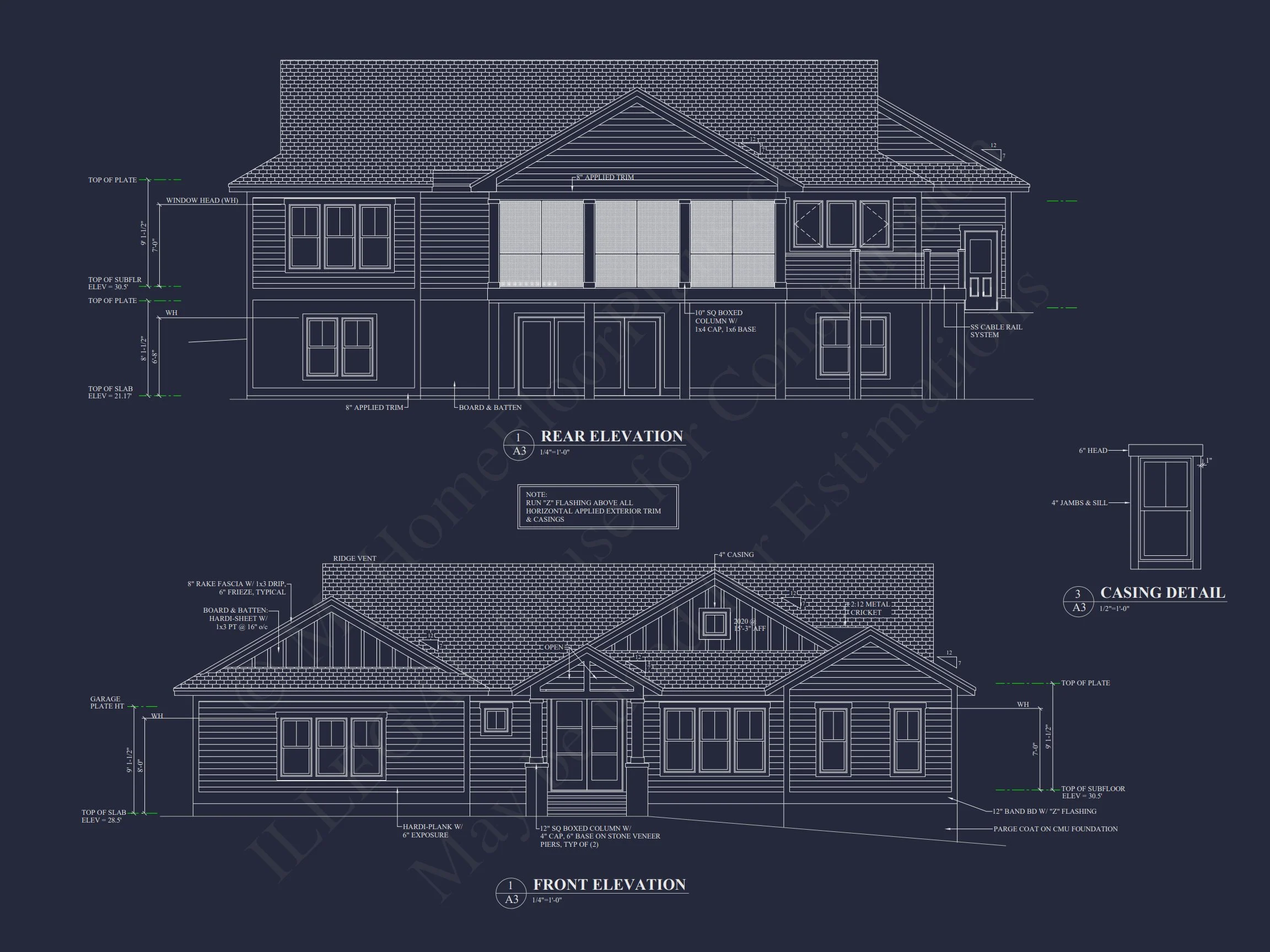 Craftsman house Plan with 2 Floors, CAD Designs & Open Layout