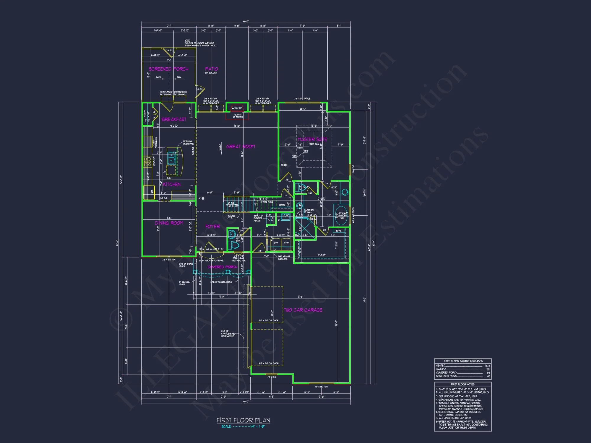Traditional Craftsman house Plan with 1.5 Floors and Open Design