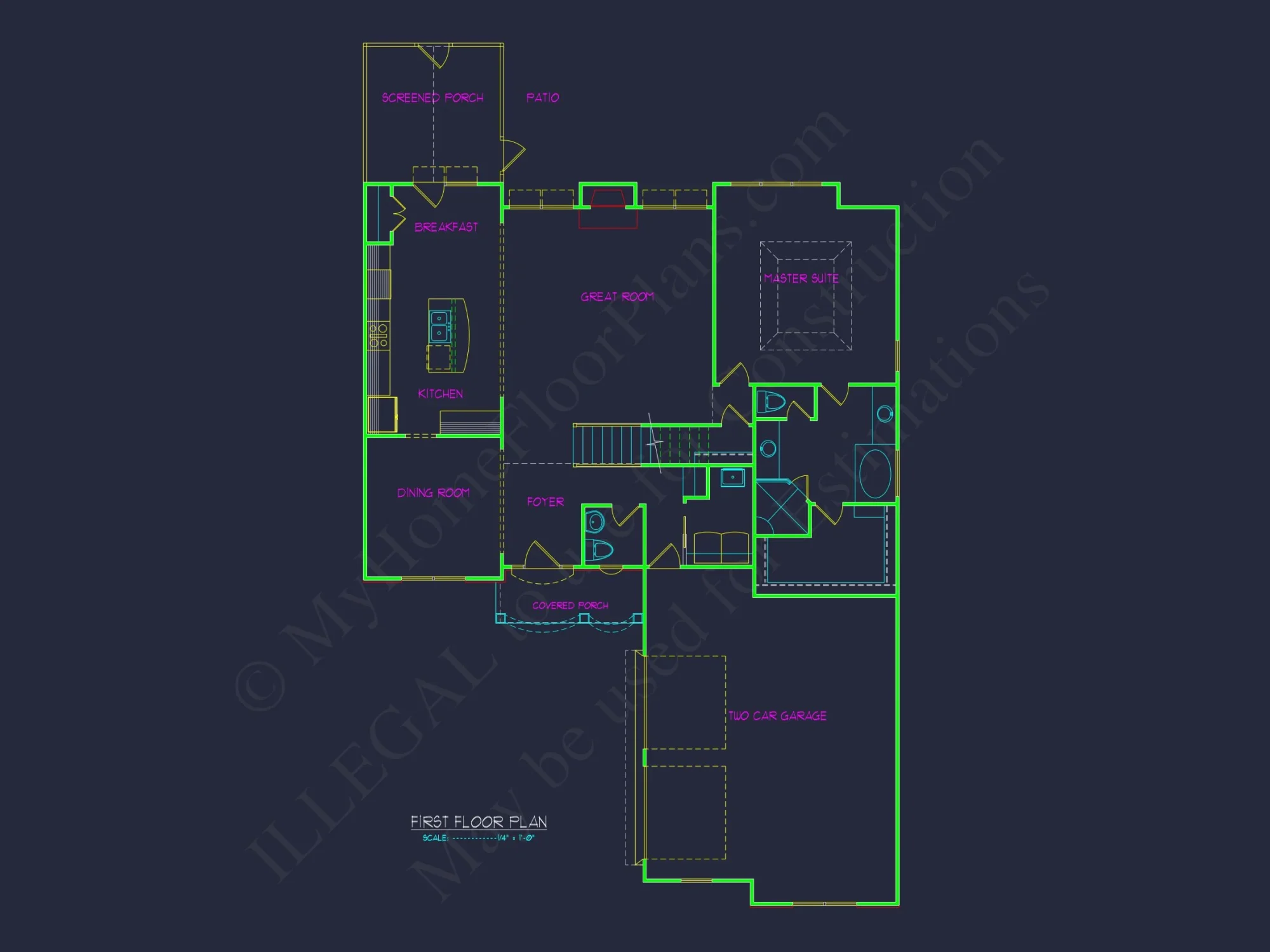 Traditional Craftsman house Plan with 1.5 Floors and Open Design