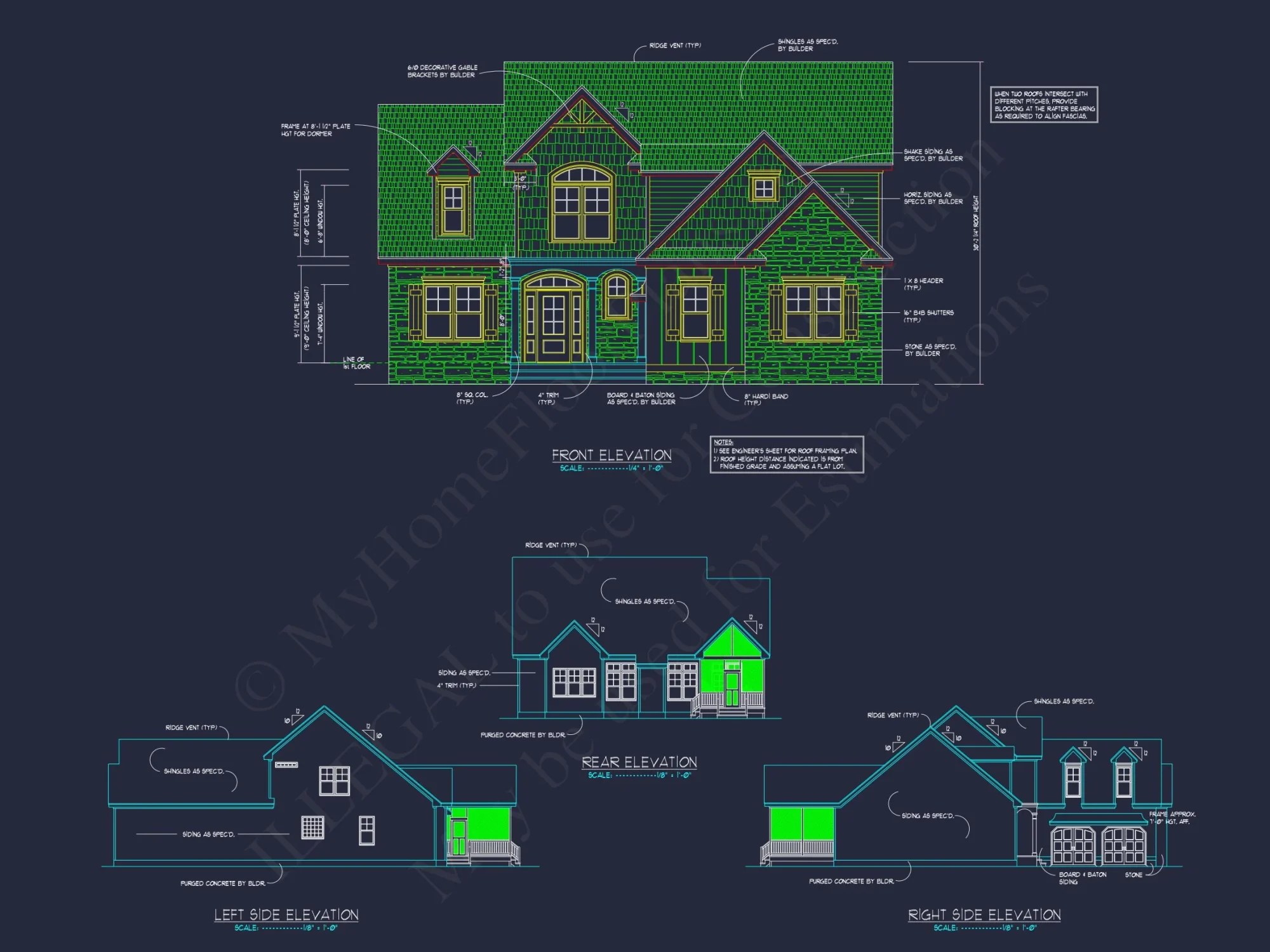 Traditional Craftsman house Plan with 1.5 Floors and Open Design
