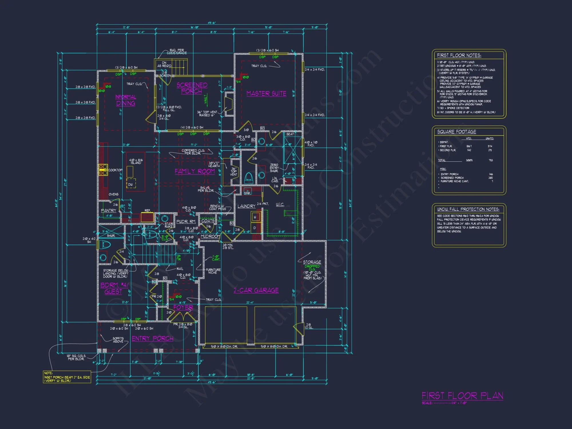 Spacious Traditional Craftsman house Plan with Detailed Blueprint