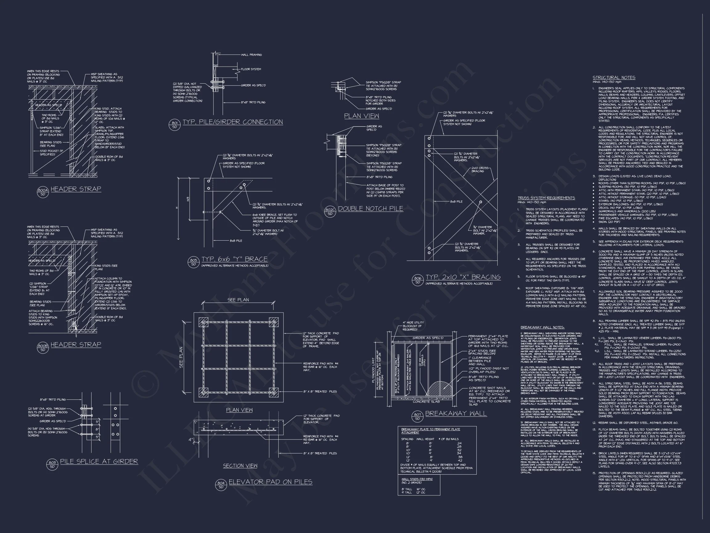 Elegant Coastal house Plan with CAD Blueprint & Designs