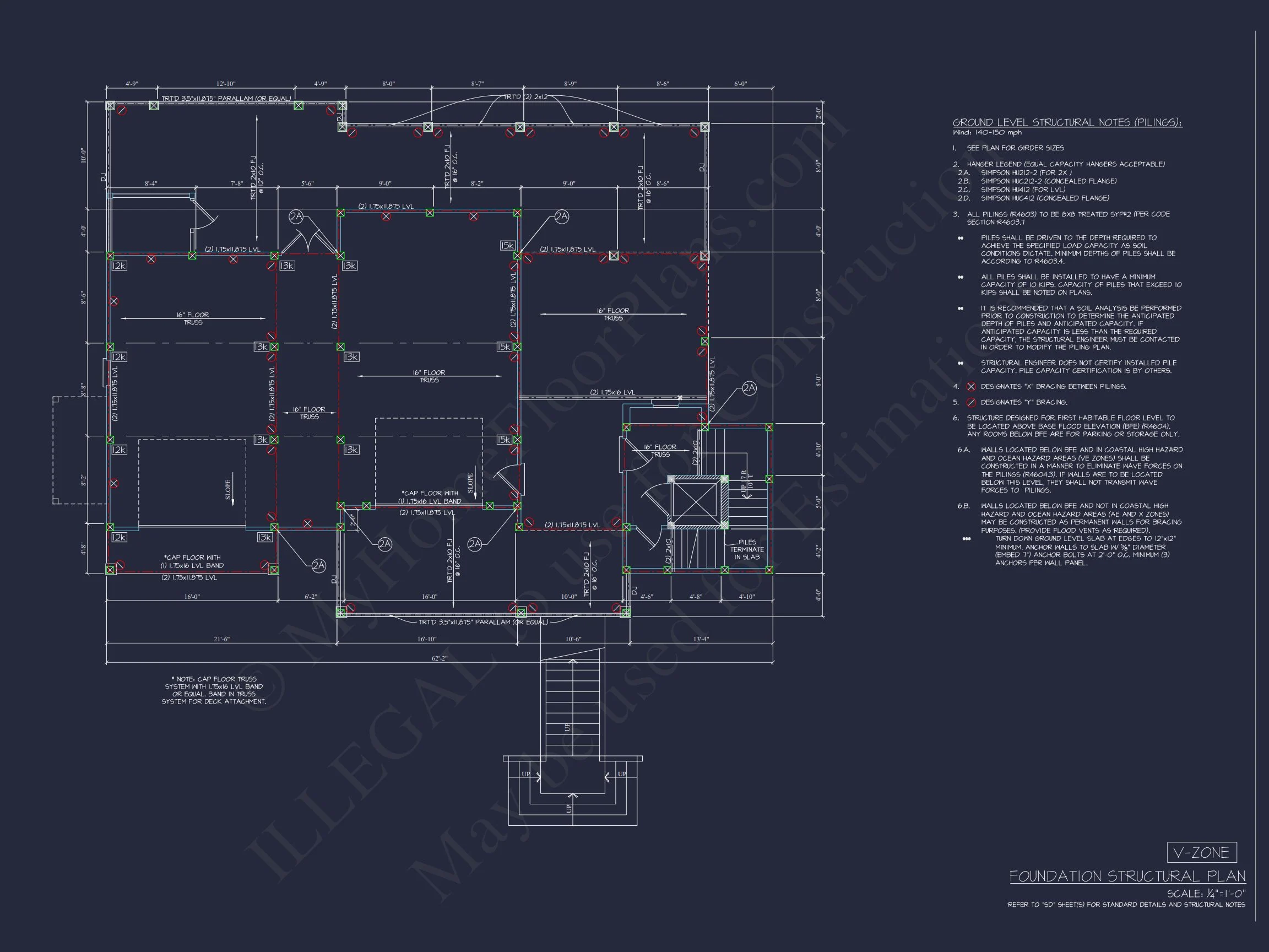 Elegant Coastal house Plan with CAD Blueprint & Designs