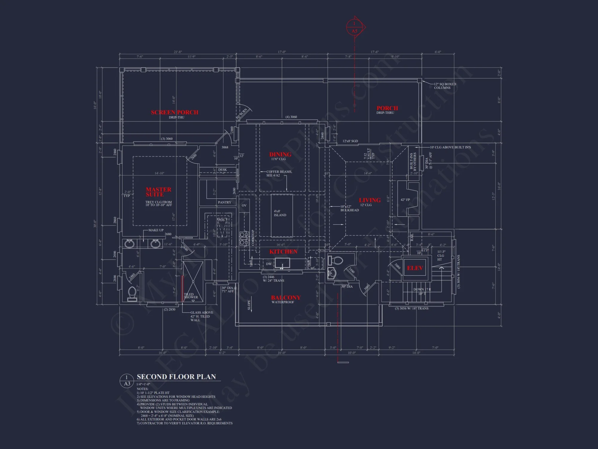 Elegant Coastal house Plan with CAD Blueprint & Designs