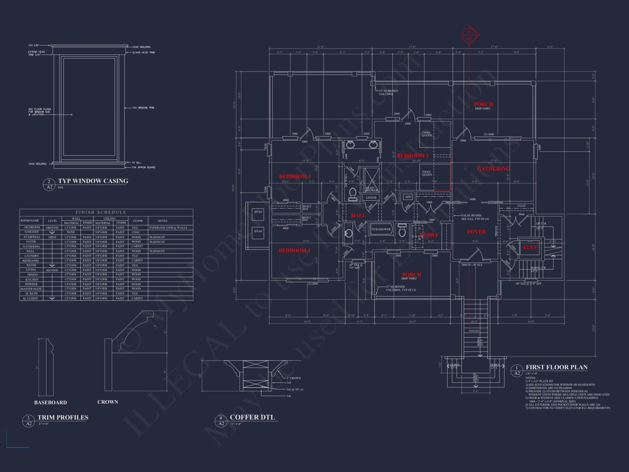 Elegant Coastal house Plan with CAD Blueprint & Designs