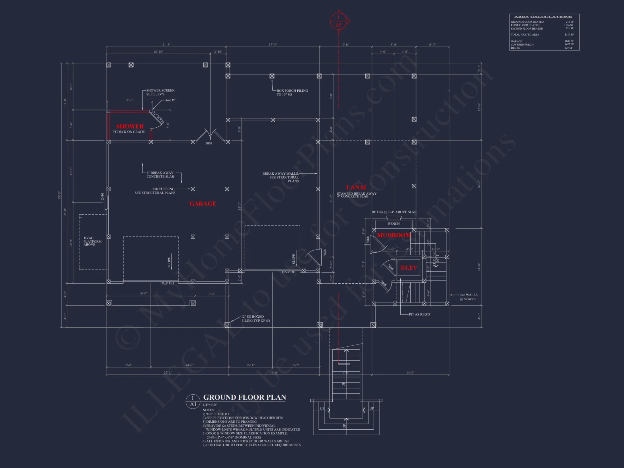 Elegant Coastal house Plan with CAD Blueprint & Designs