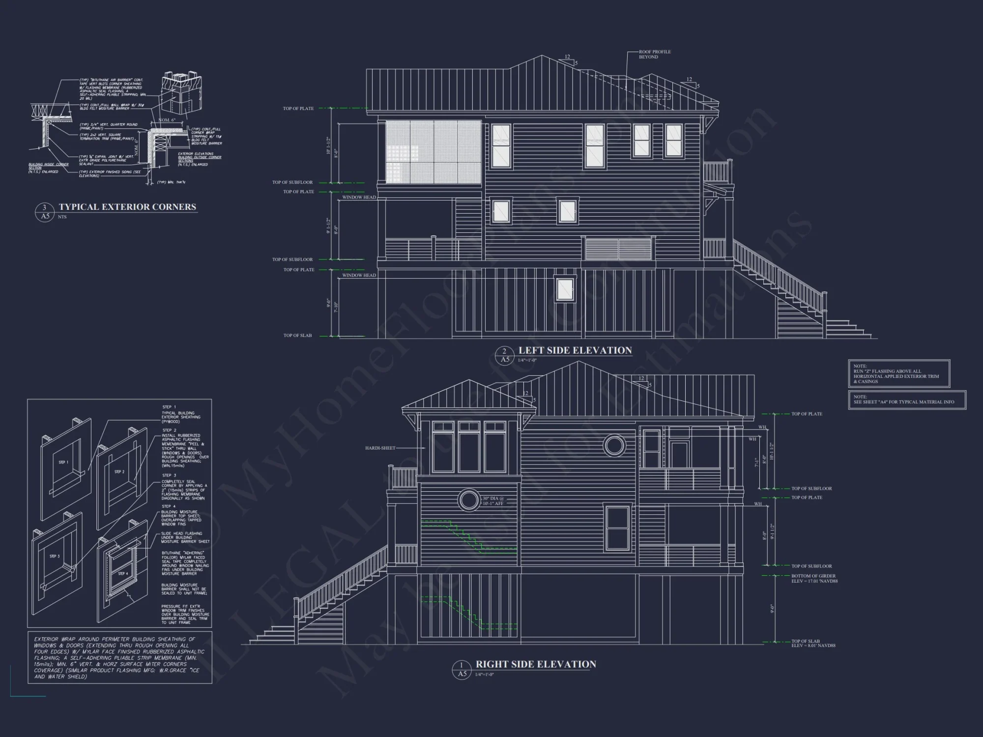 Elegant Coastal house Plan with CAD Blueprint & Designs