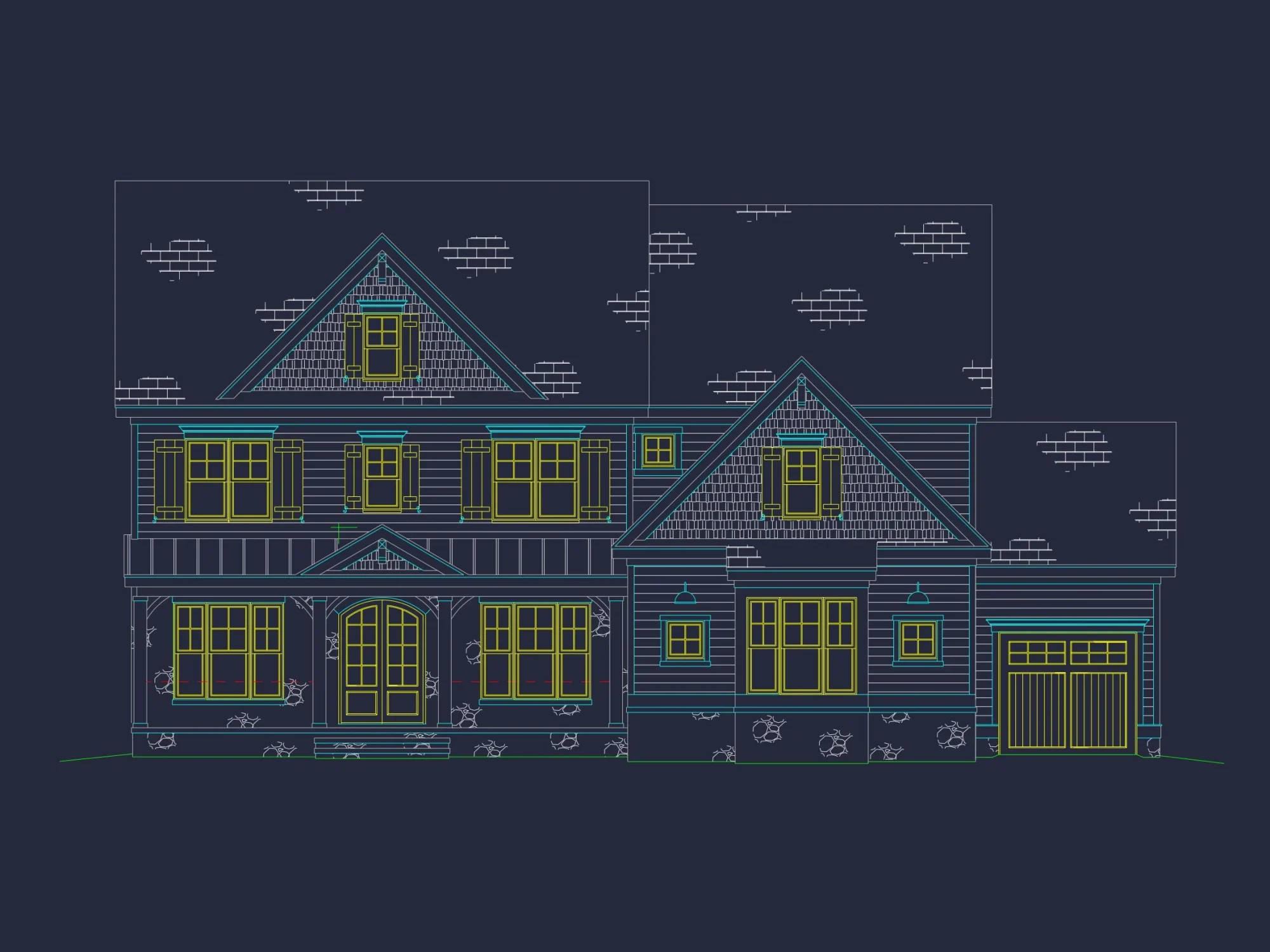 Elegant house Plan with Detailed Blueprint, CAD, and Architecture Designs