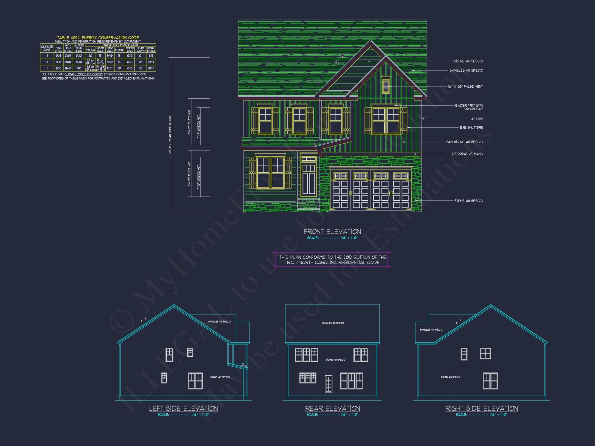 house Plan with 2 Floors, 4 Beds, CAD Blueprint & Designs
